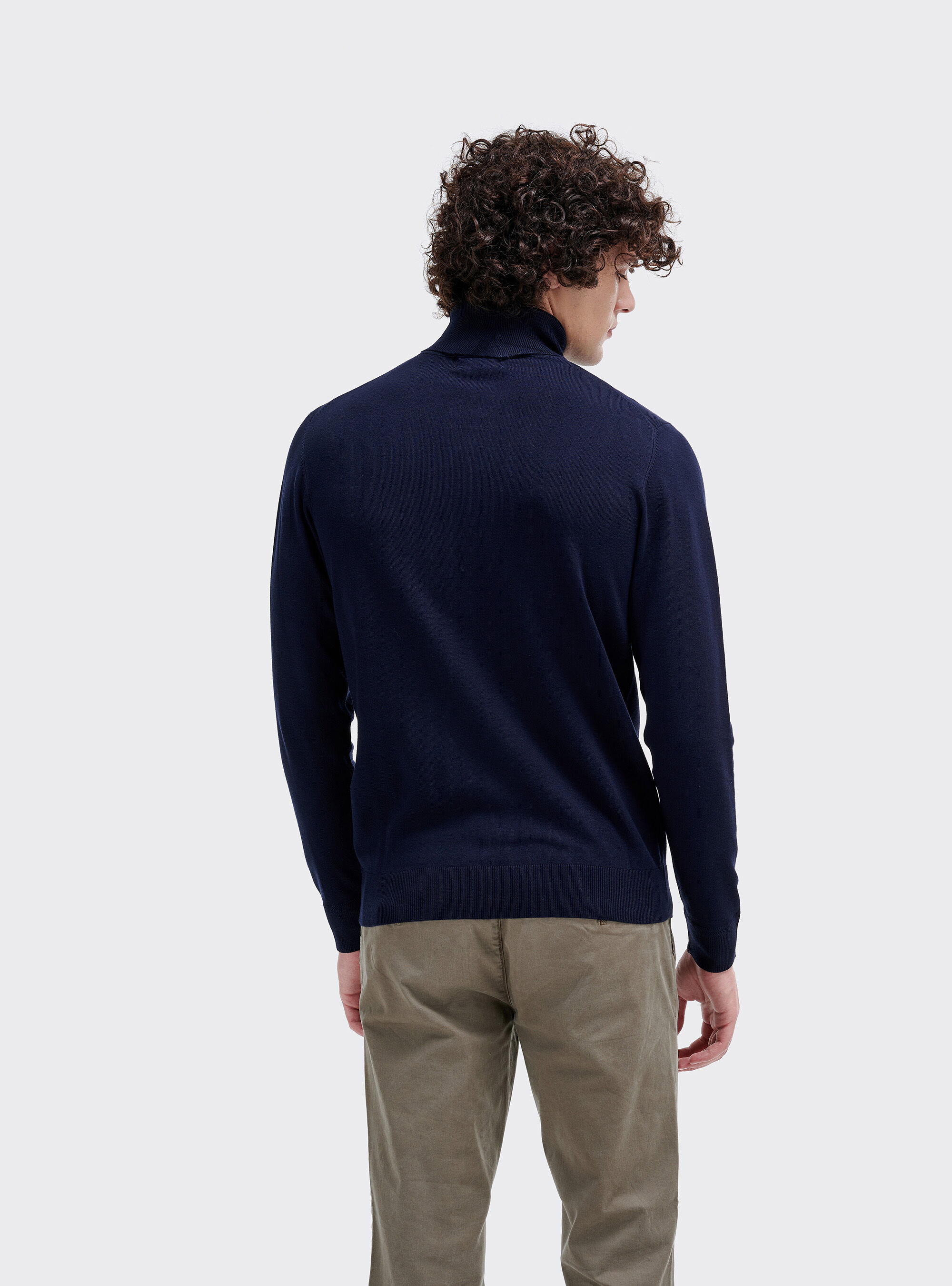 Pullover Basic col roul&eacute;, C210 BLUE NAVY