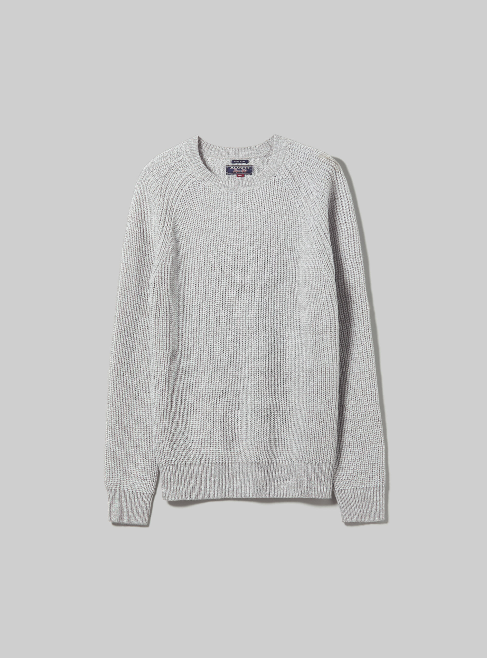 English rib crew-neck pullover, MGY3 GREY MEL LIGHT