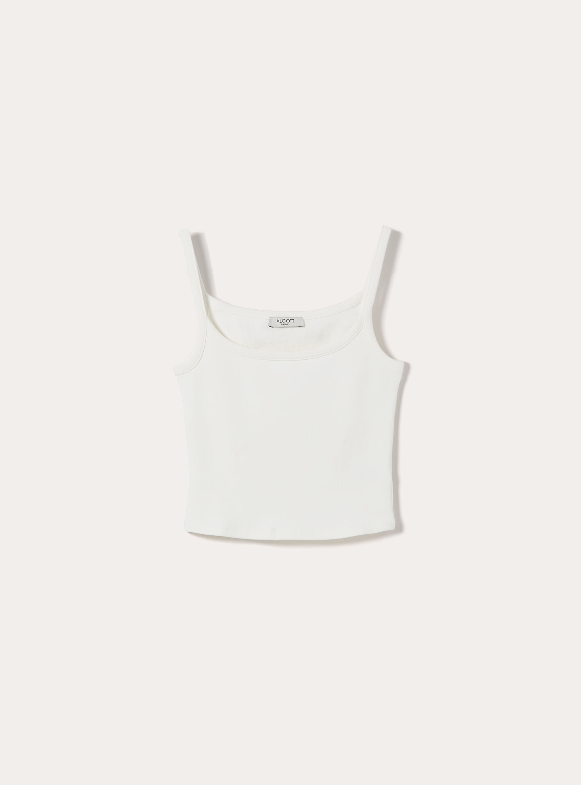 Canotta crop a coste basic, WH3 WHITE
