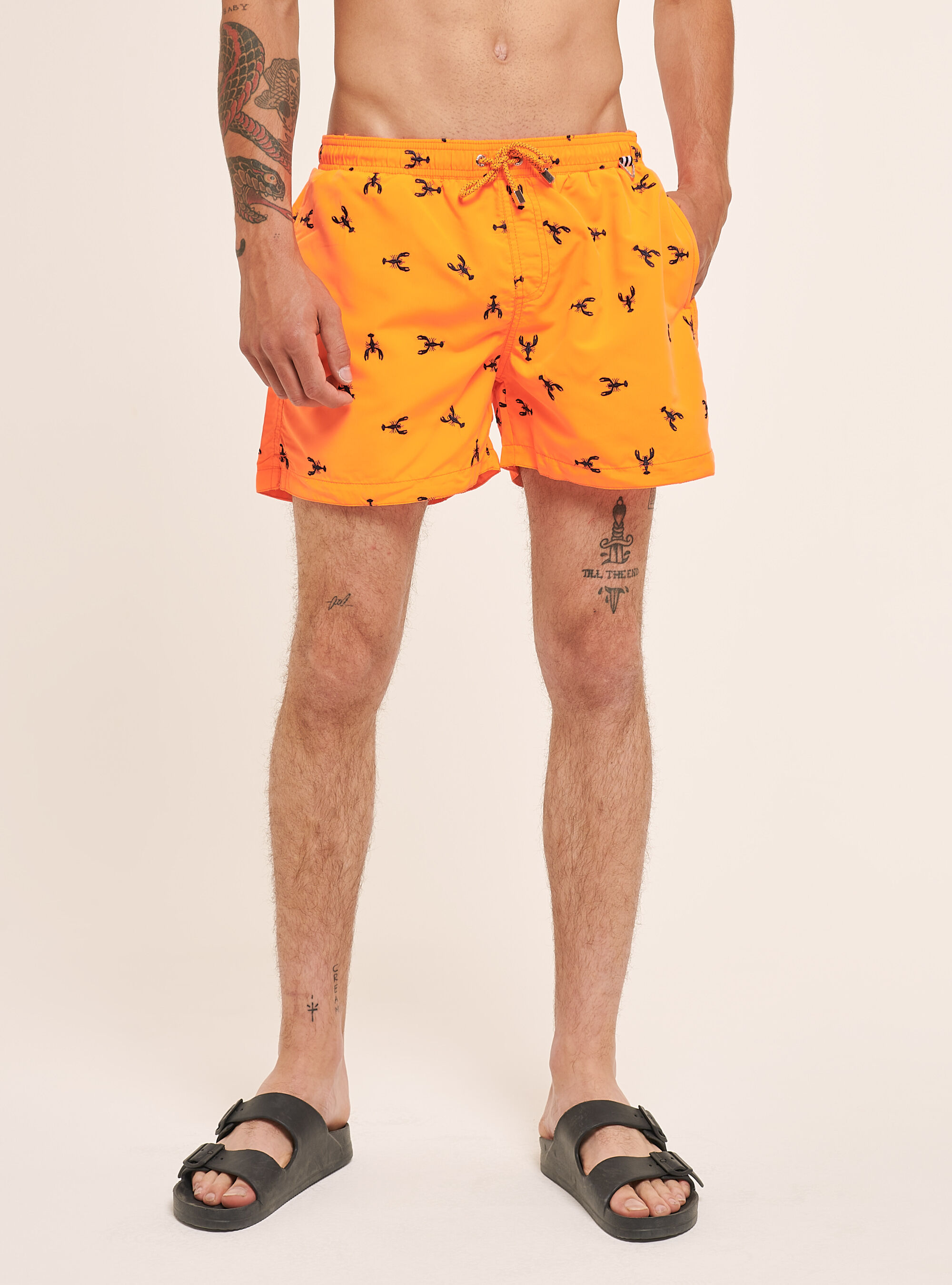 Short de bain orange fluo shop