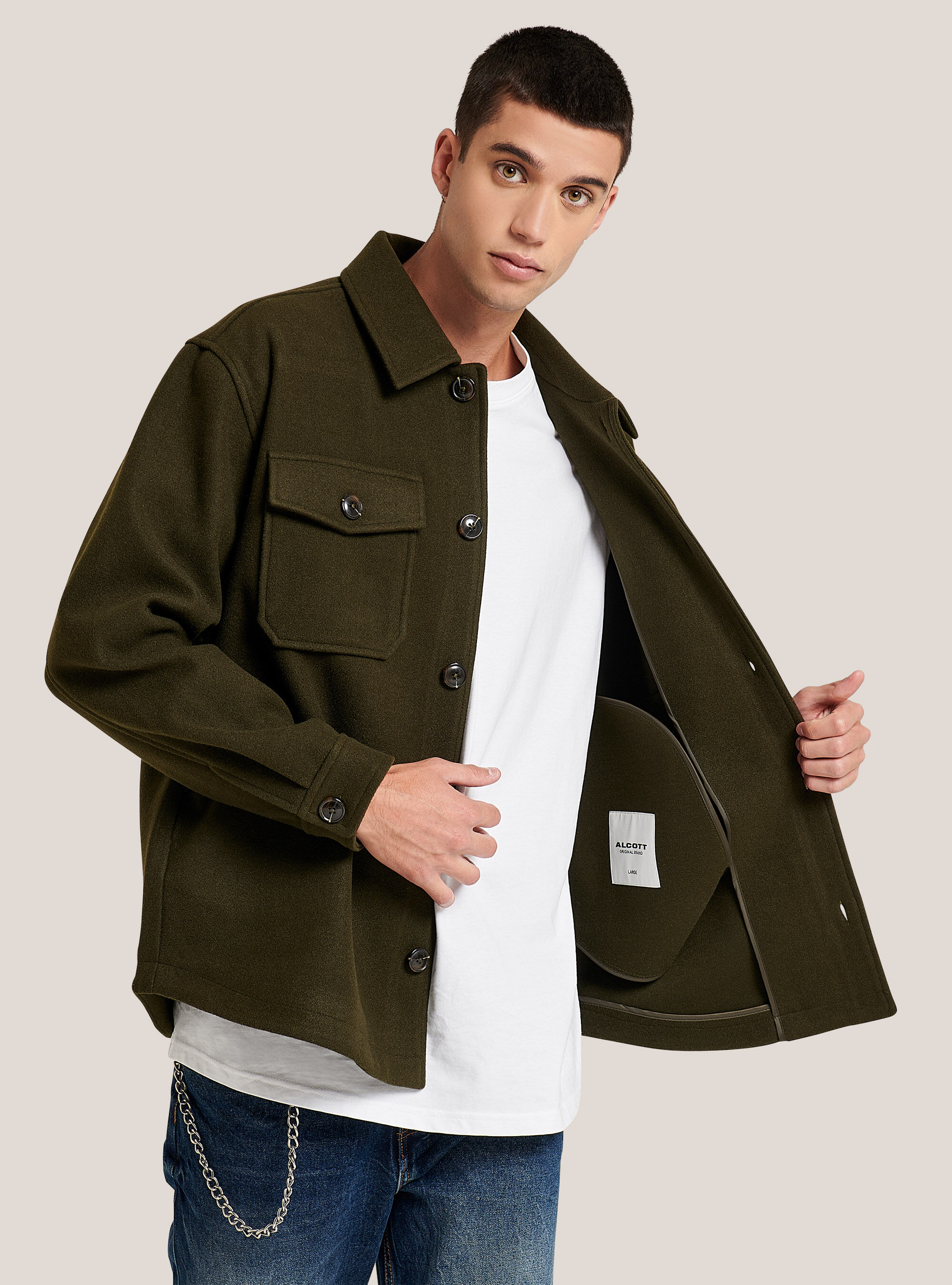 Alta Tensione camicia uomo con tasconi nero