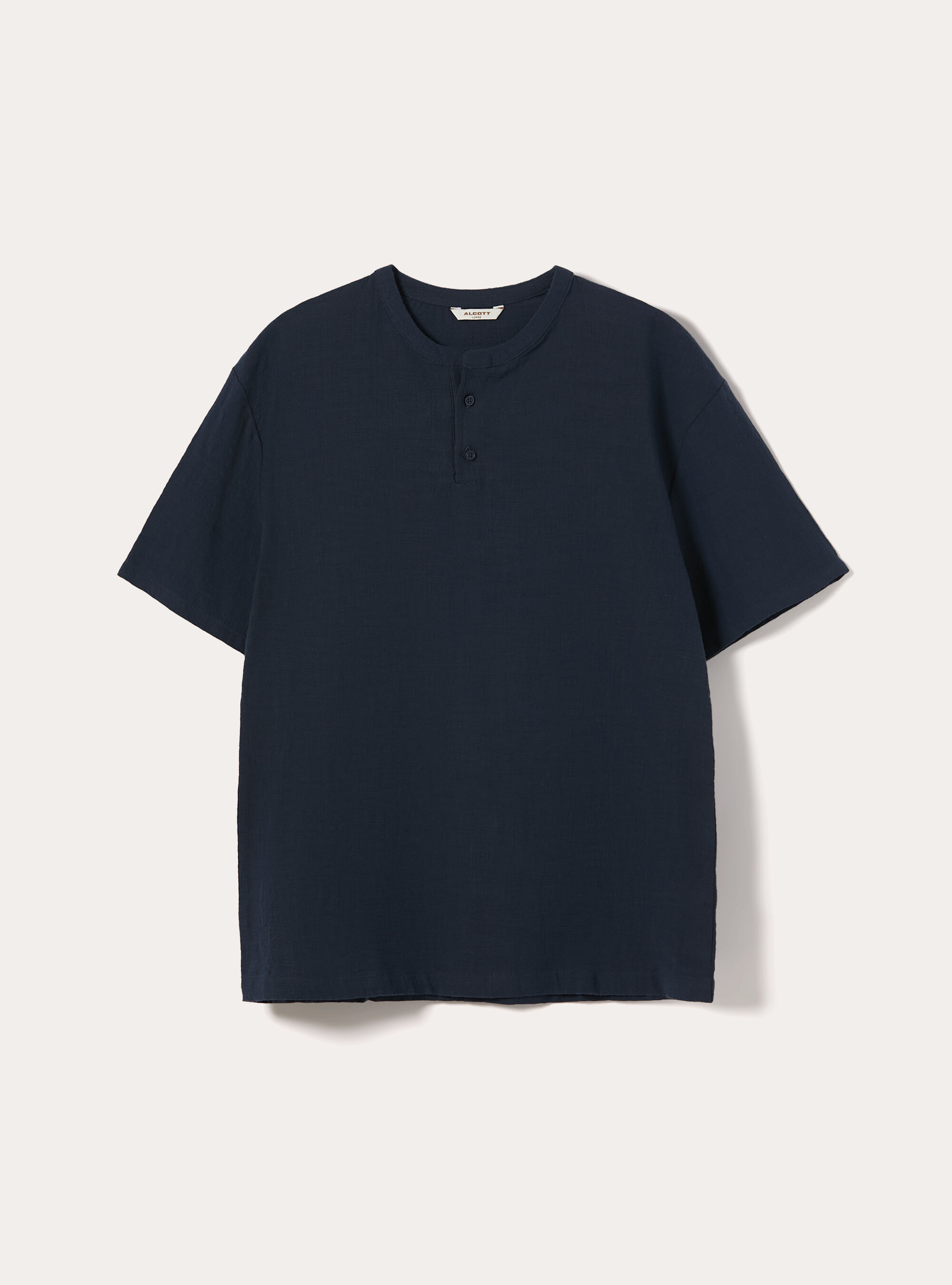 Camicia in cotone mezza placchetta, NA2 NAVY MEDIUM