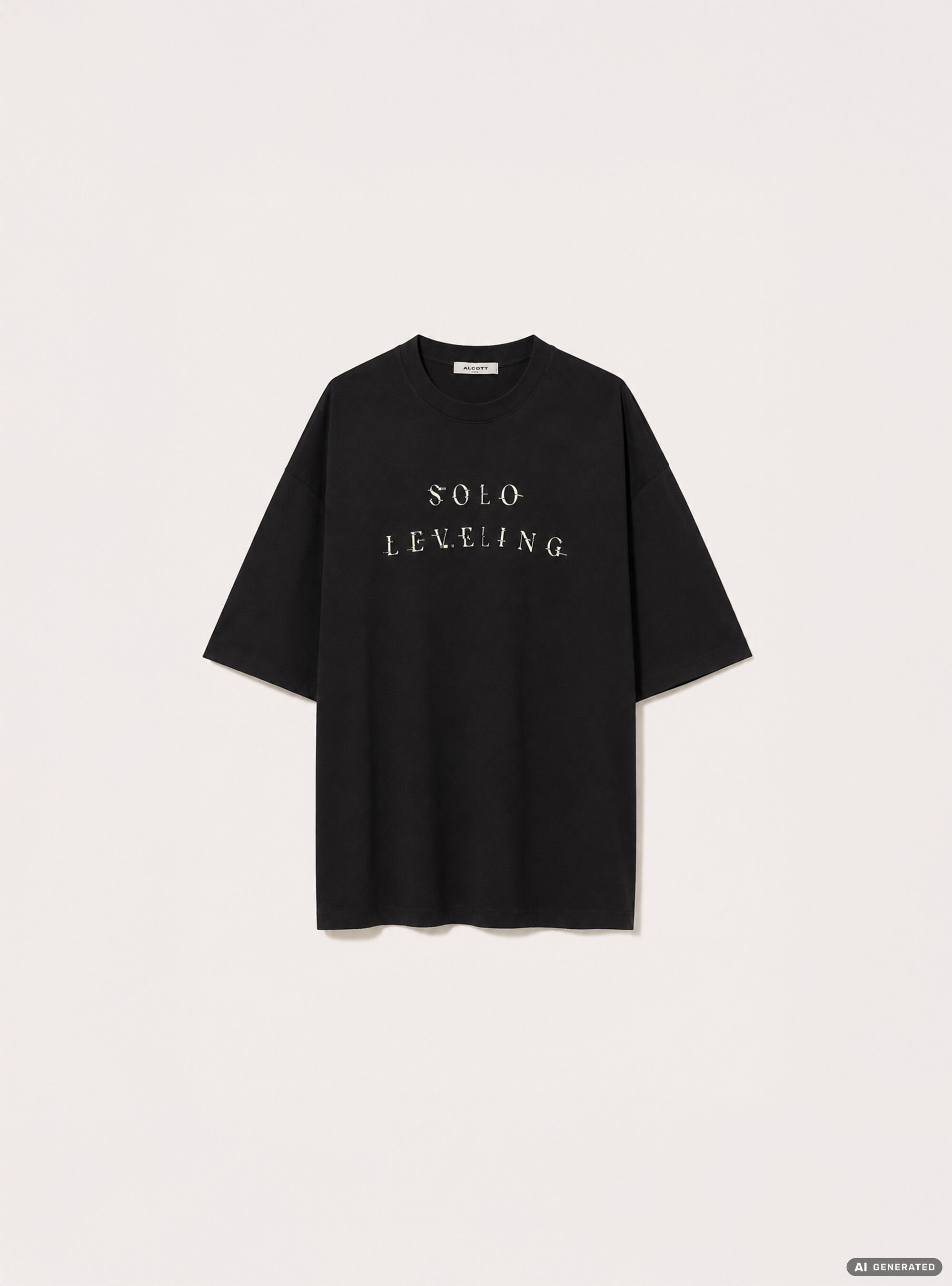 Licenza solo leveling t-shirt  boxy fit, BK1 BLACK