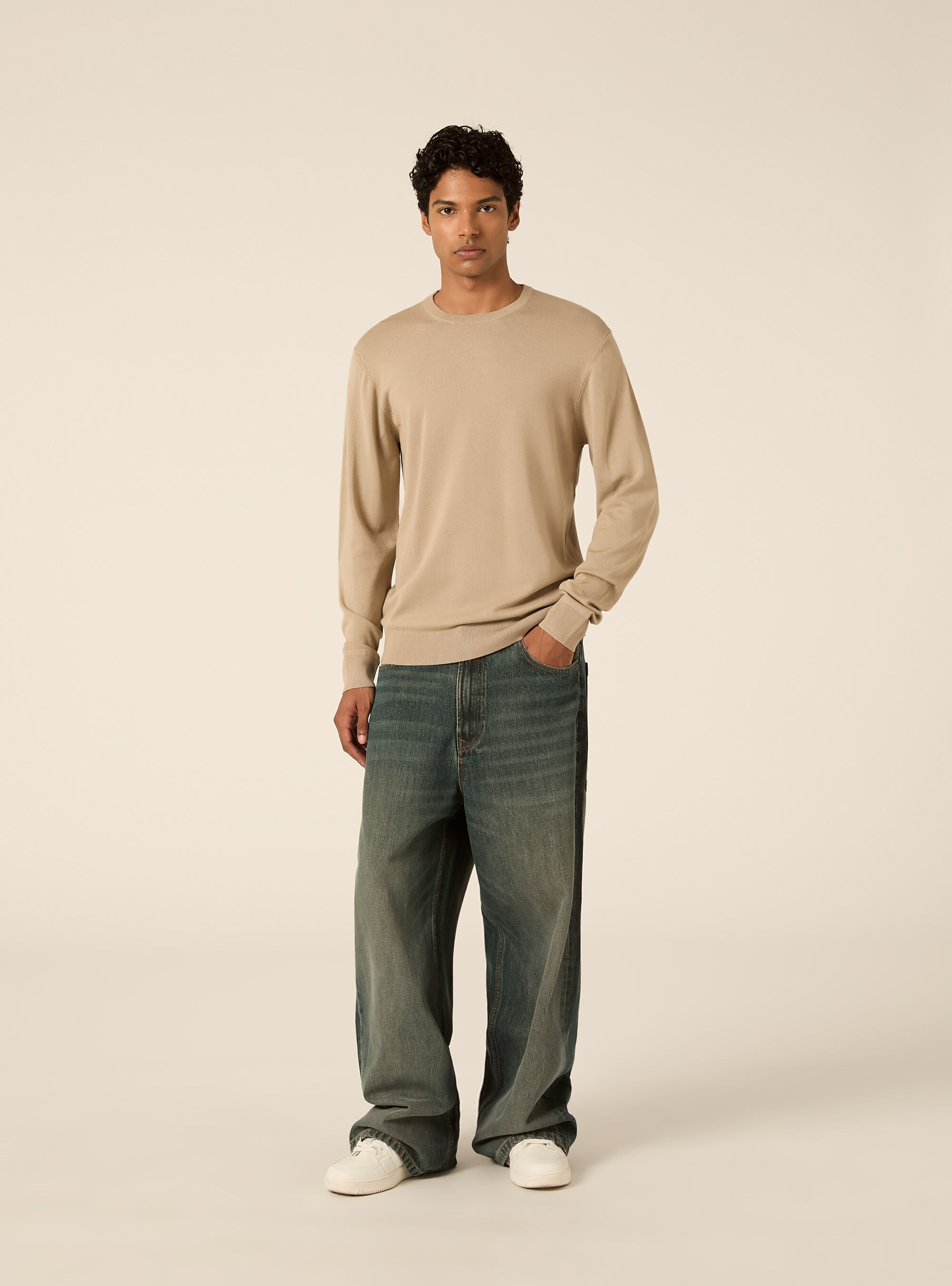 Pullover girocollo in viscosa