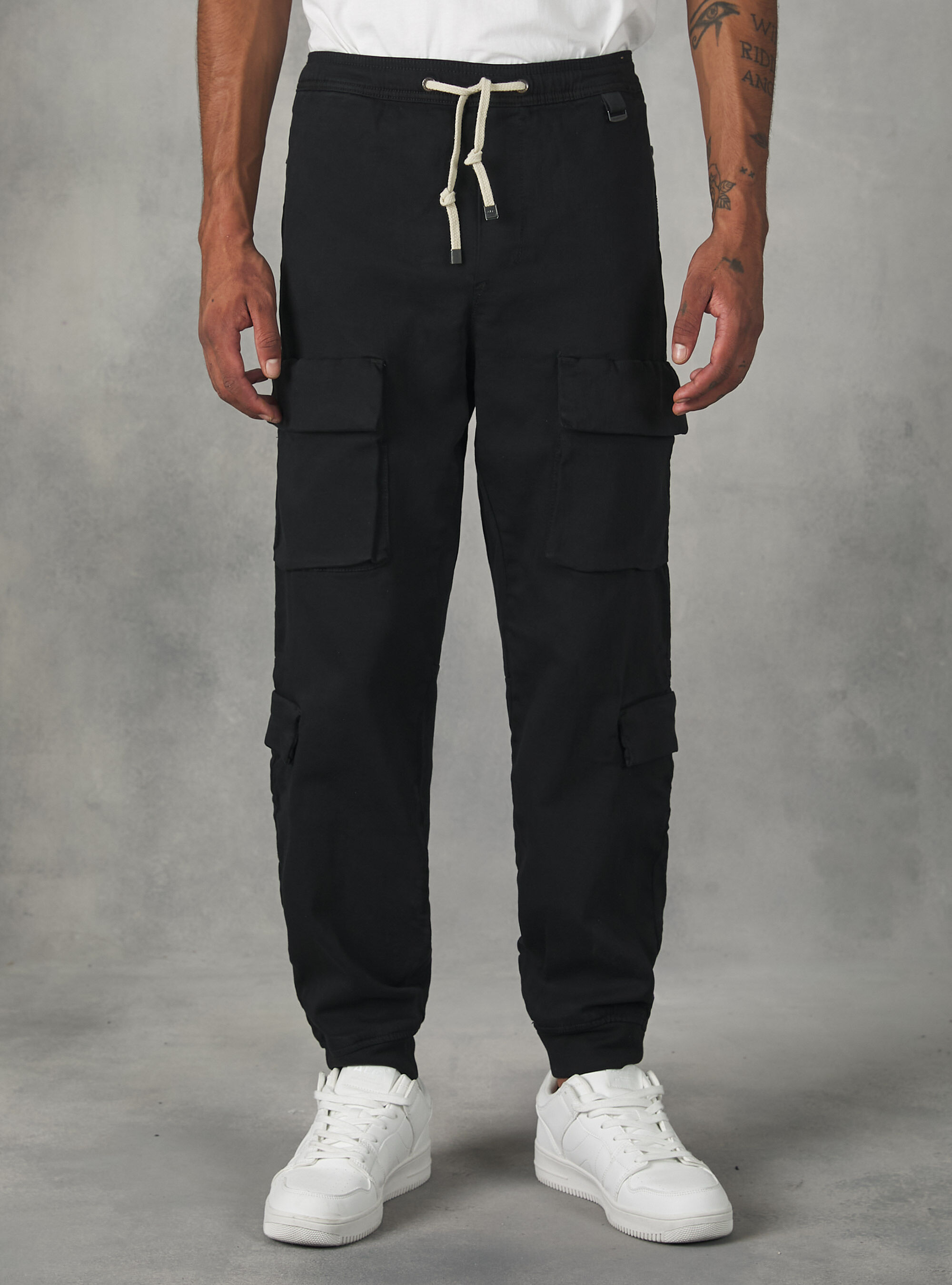 Pantaloni Cargo Uomo Marks & Spencer – Puro Cotone, Vita 30-44, Blu/Beige