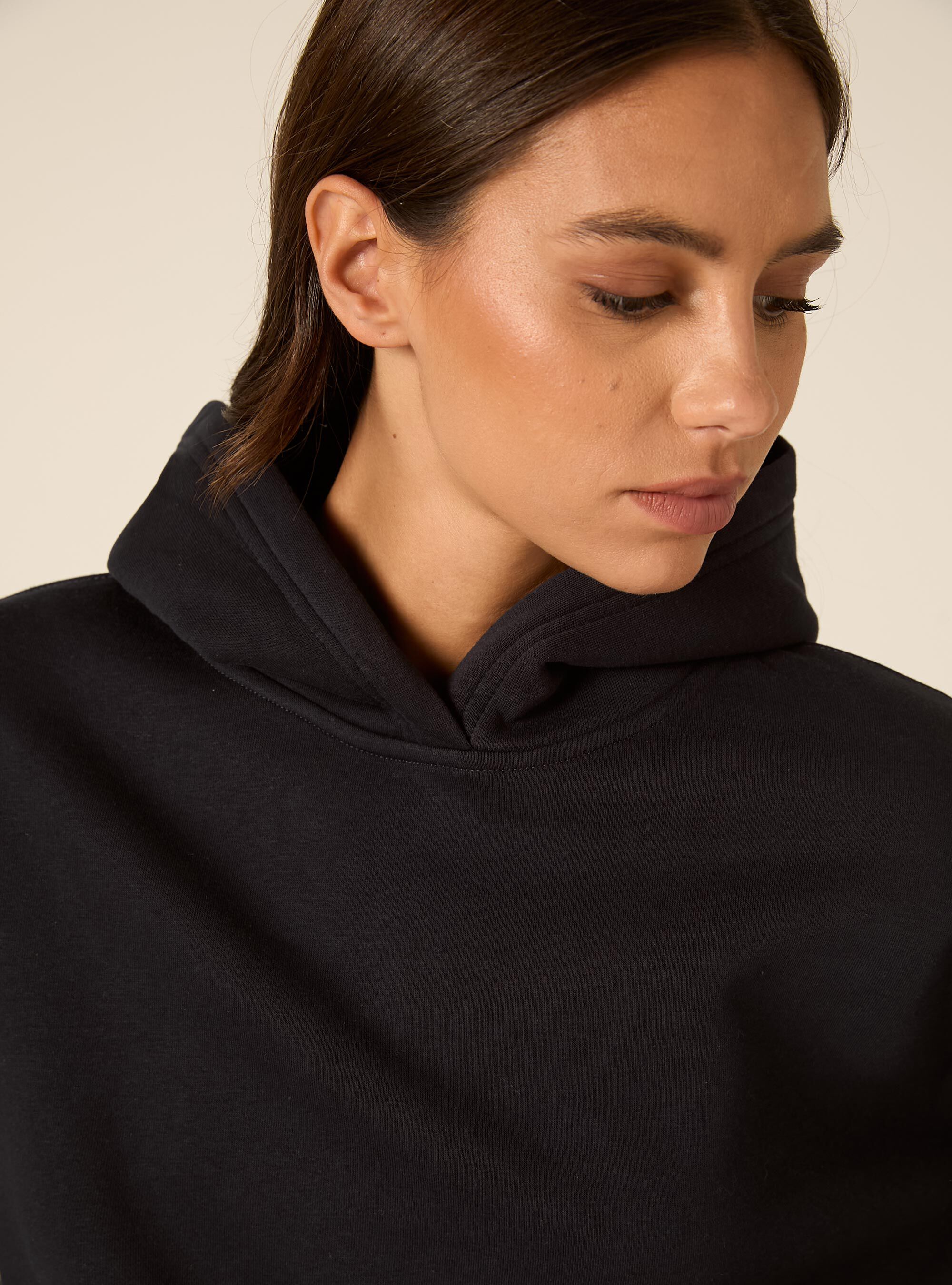 Felpa boxy con cappuccio, NA1 NAVY DARK
