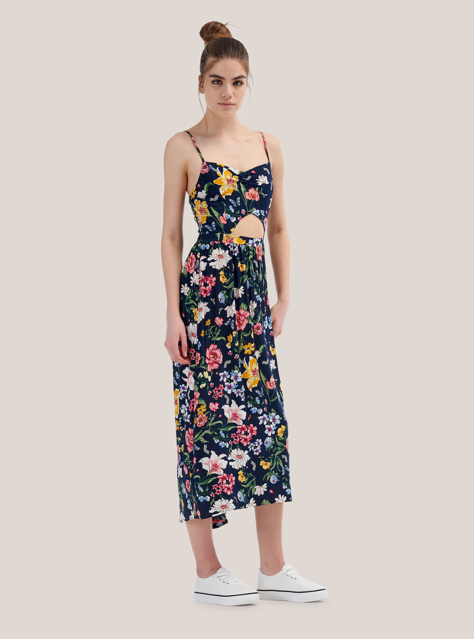 Vestito lungo fiori hot sale