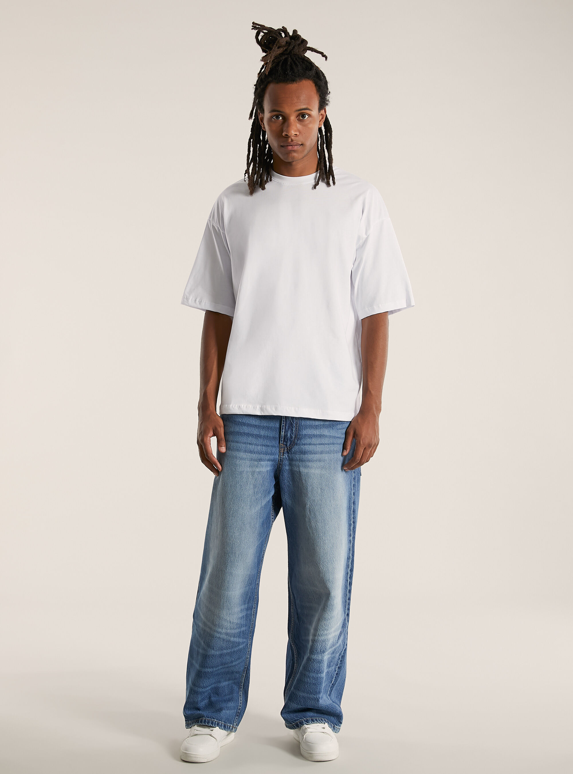 Tee-shirt &agrave; la coupe large, WH3 WHITE