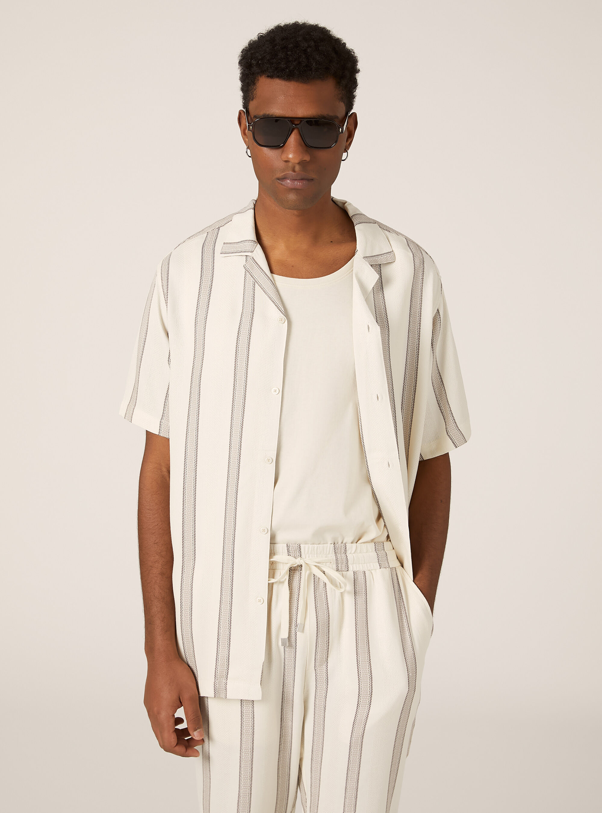 Striped textured shirt, CR3 CREAM LIGHT