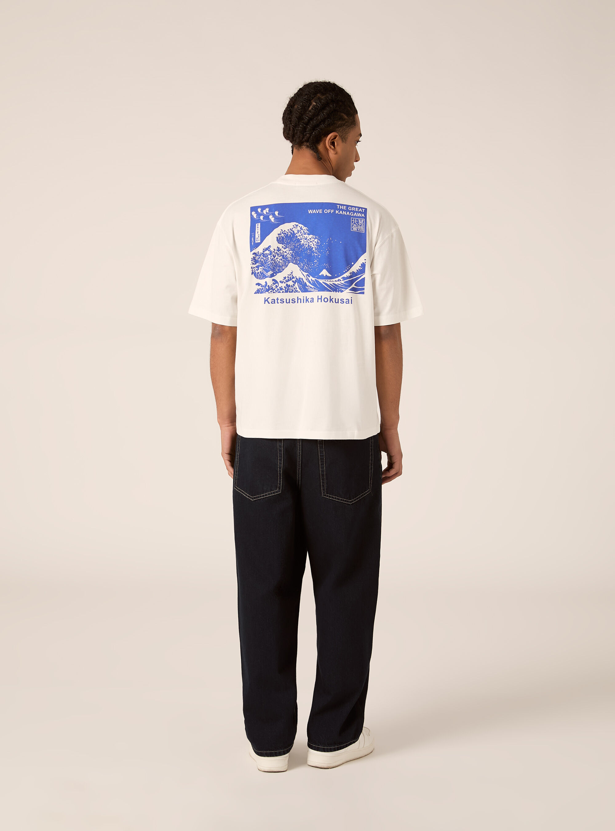Katsushika Hokusai boxy fit T-shirt / Alcott, WH2 WHITE