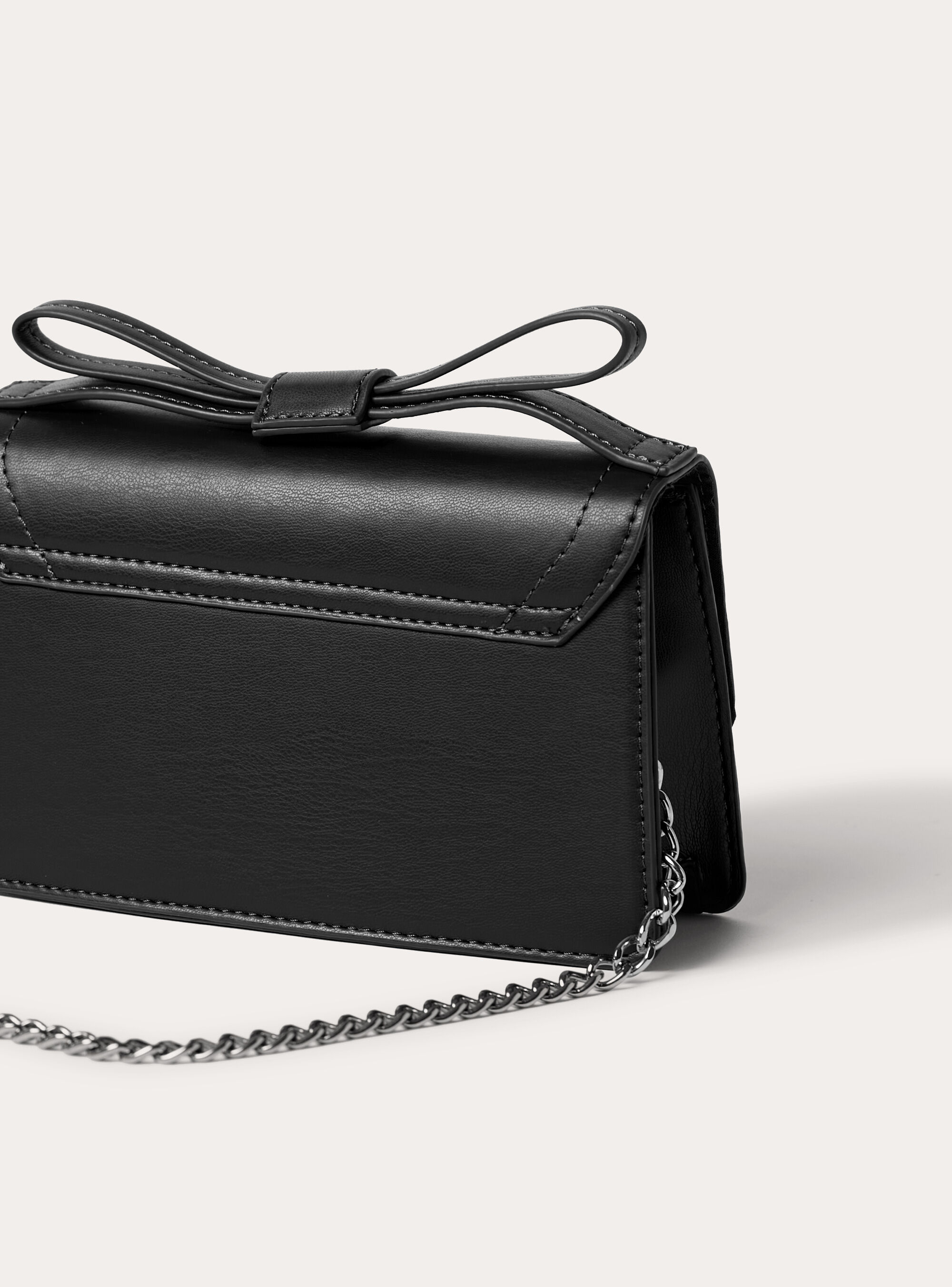 Leather-effect mini bag with buckle, BK1 BLACK