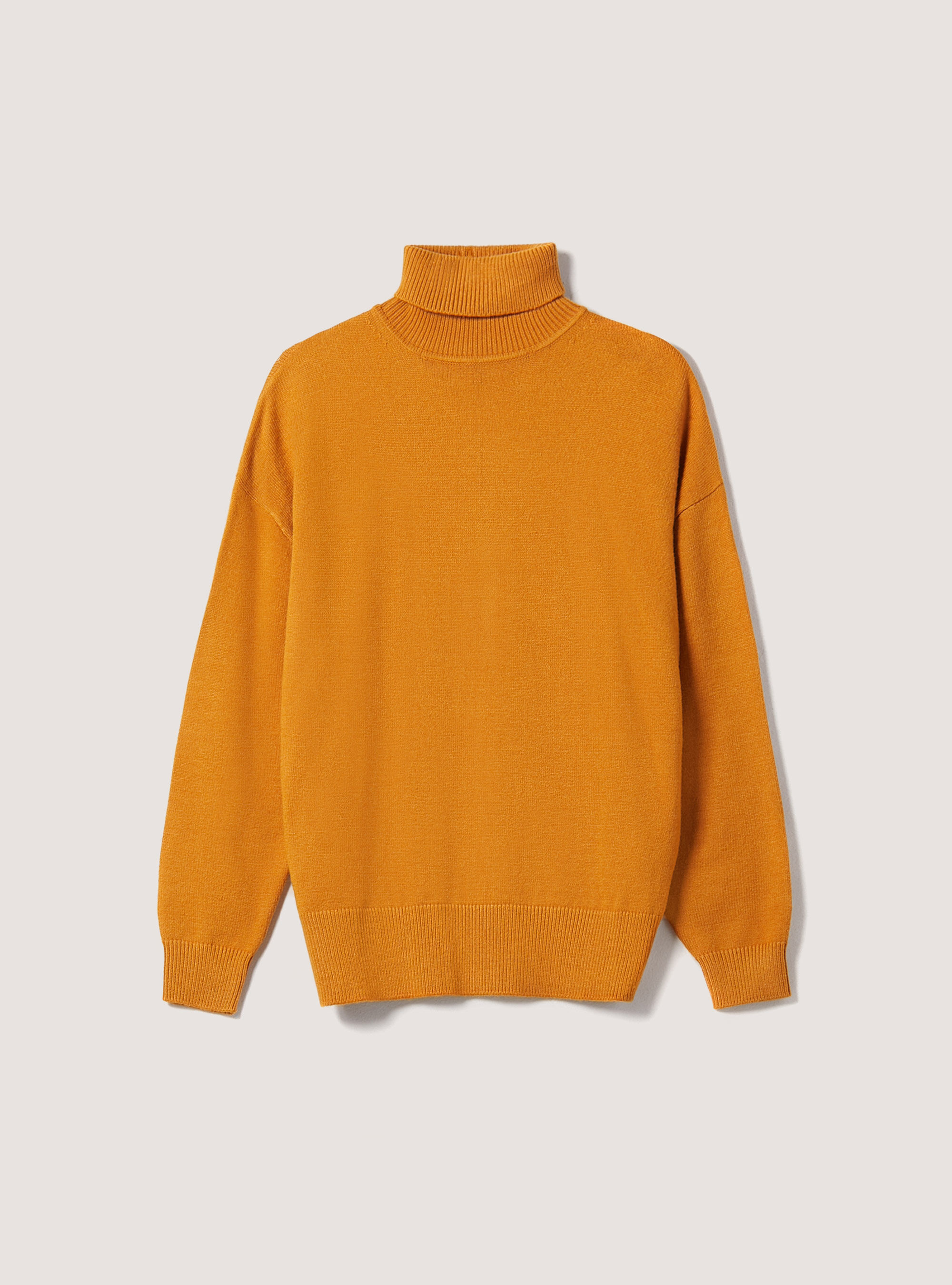 Pullover morbido collo alto boxy fit elasticizzato, SE3 SENAPE LIGHT