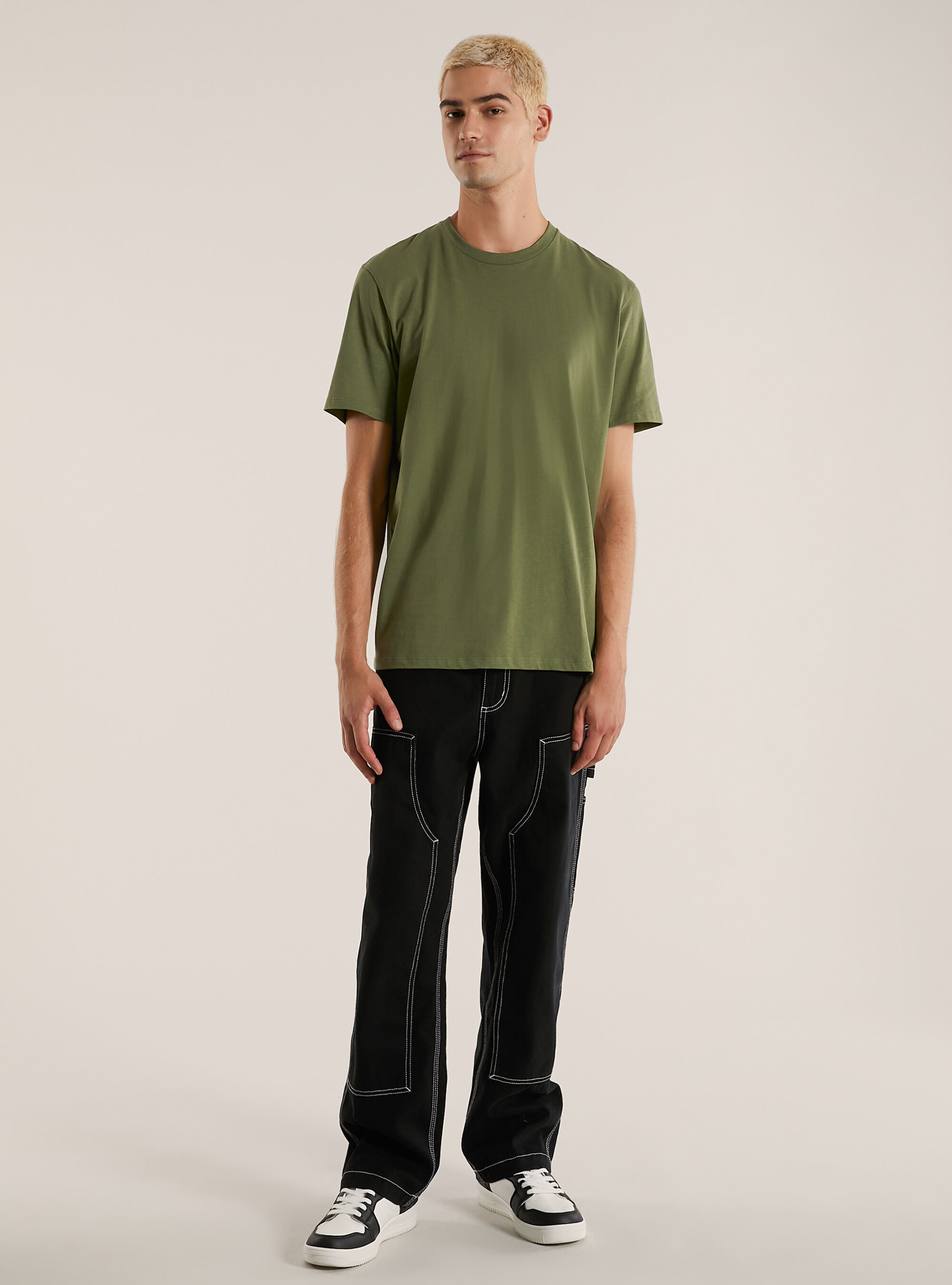 Camiseta de algod&oacute;n con cuello redondo, KY2 KAKY MEDIUM