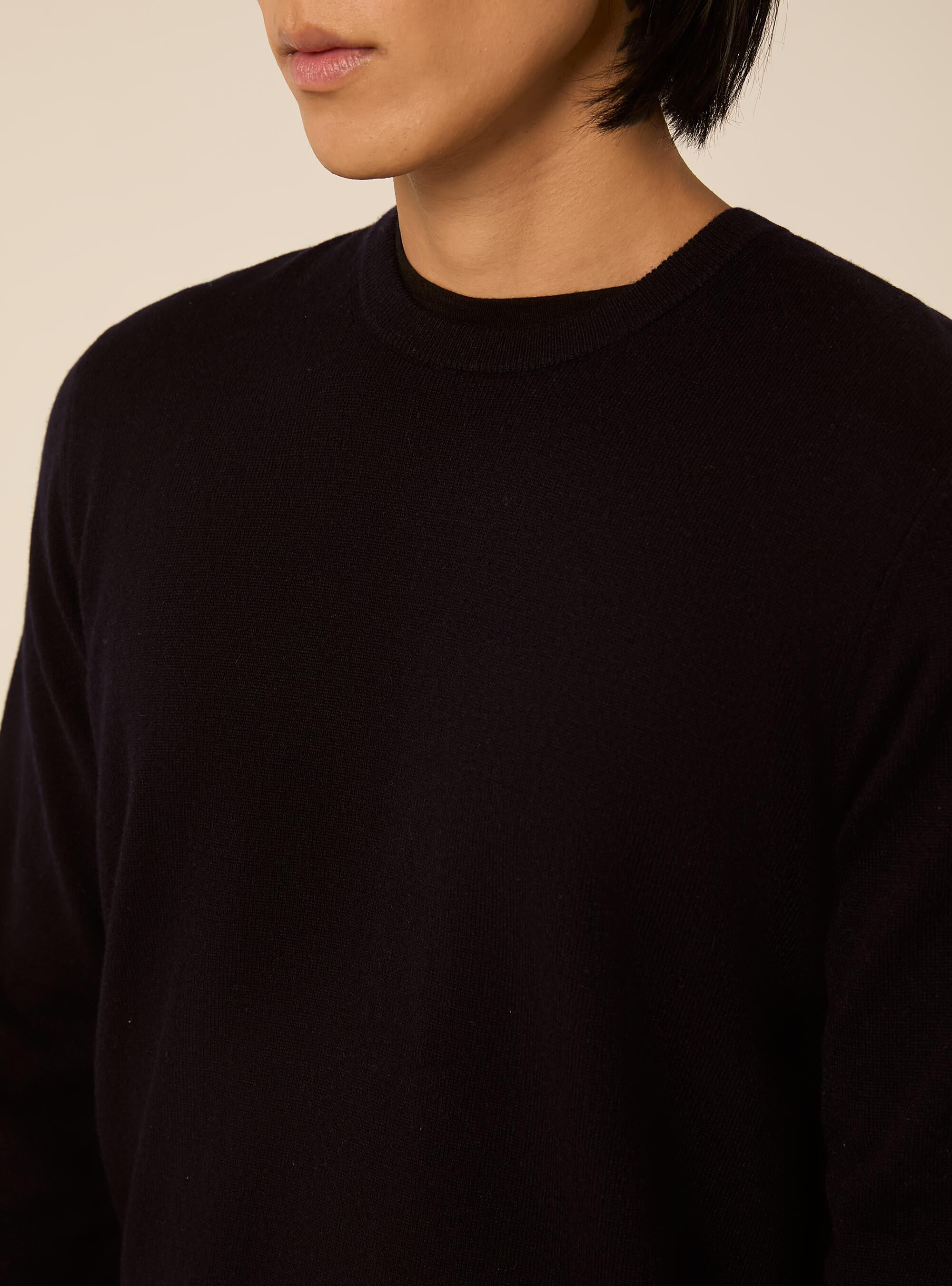 Rundhals pullover aus wolle und kaschmirmischung, NA1 NAVY DARK