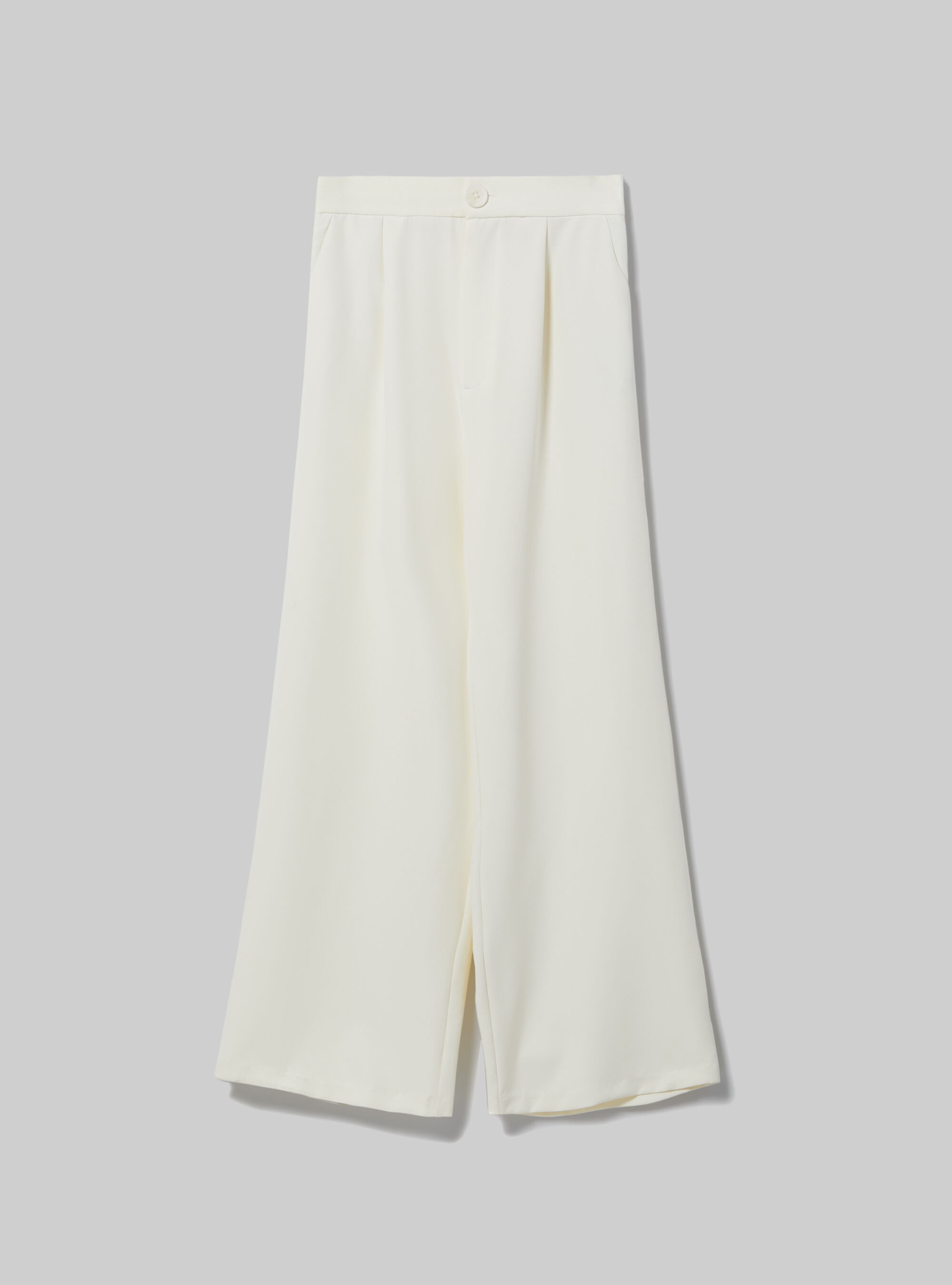 Wide leg trousers with pleats, WH1 OFF WHITE
