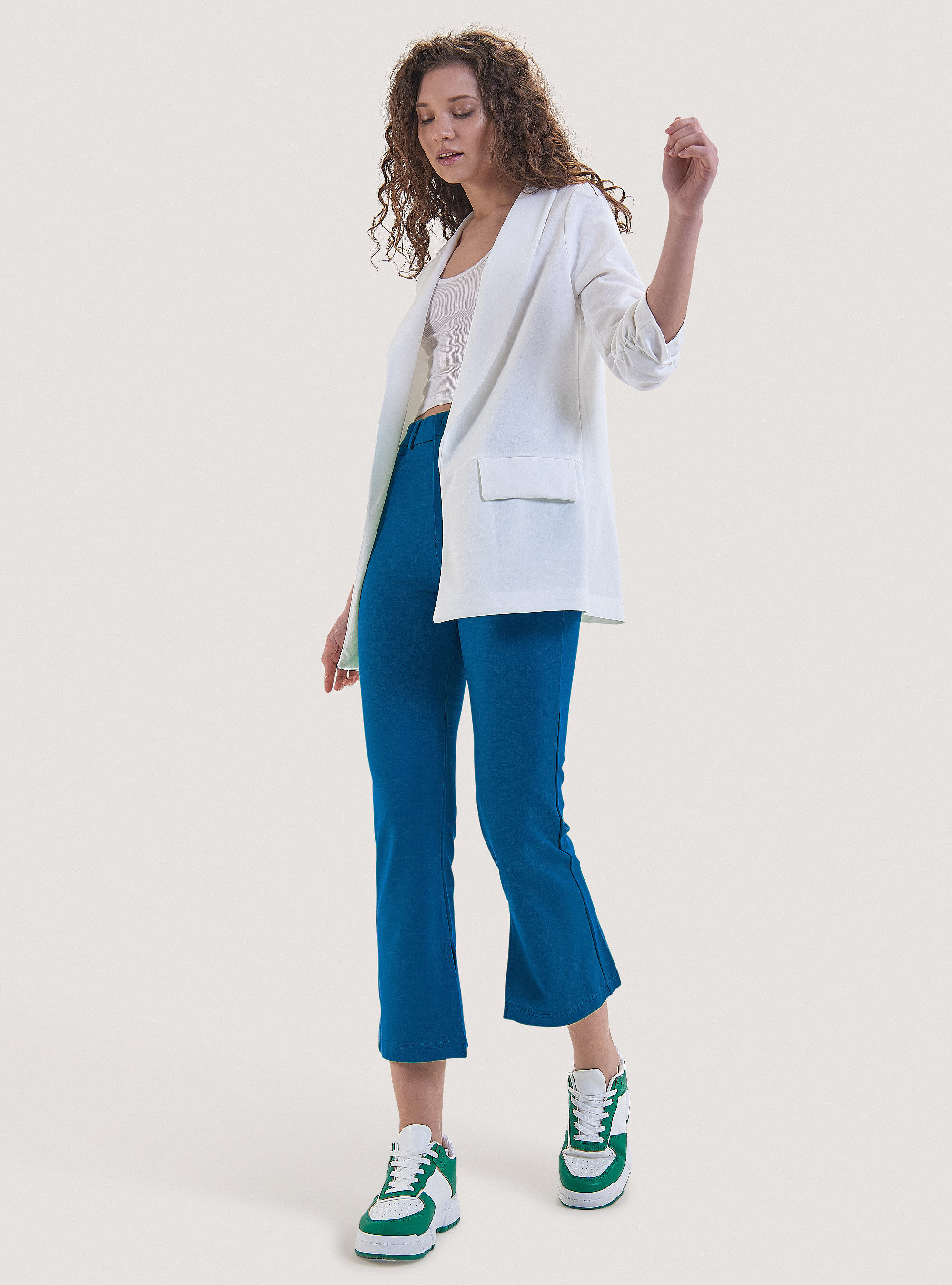 Pantalon tailleur flare deals