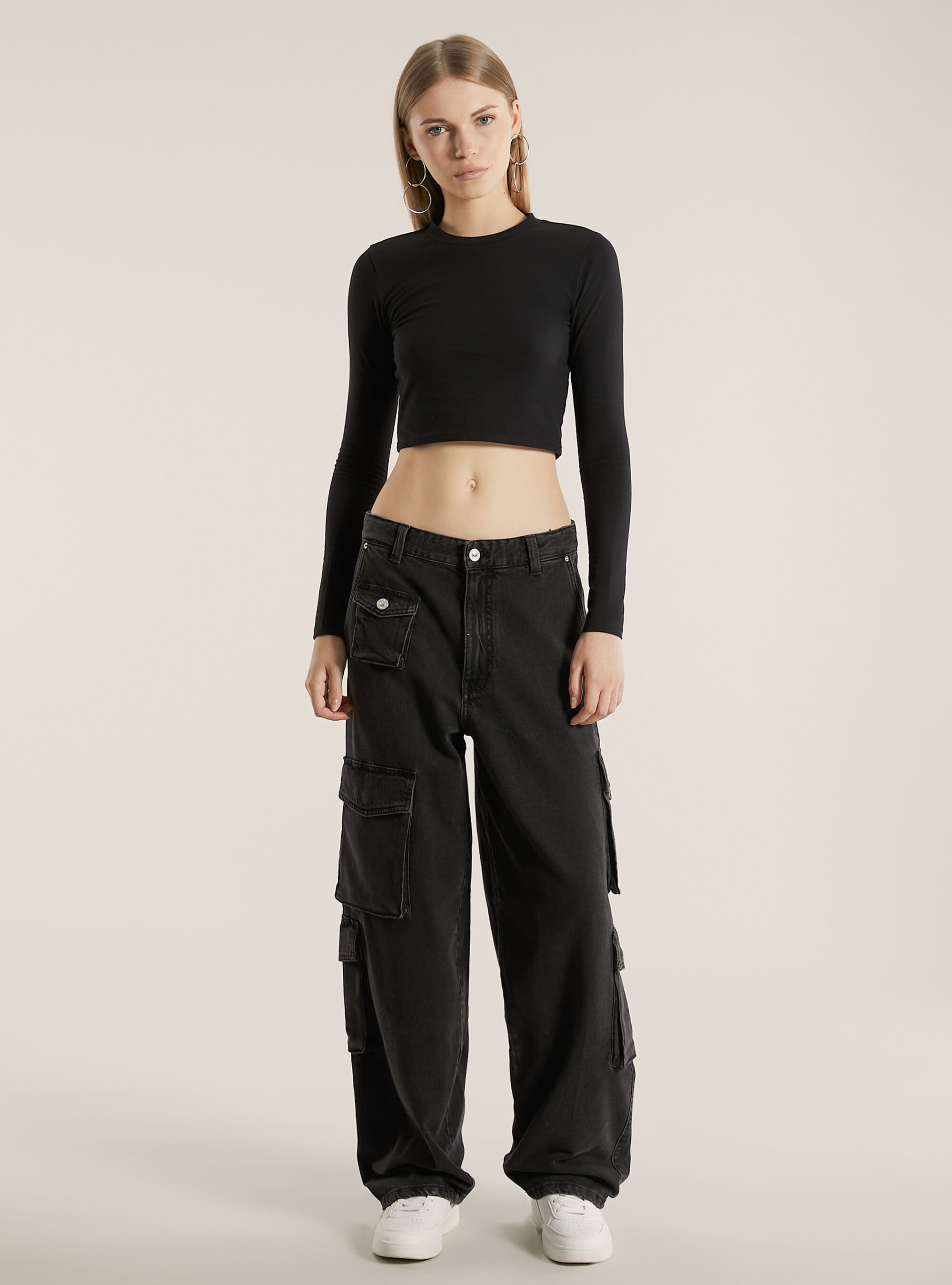 Vaqueros multi cargo comfort fit, D000 BLACK