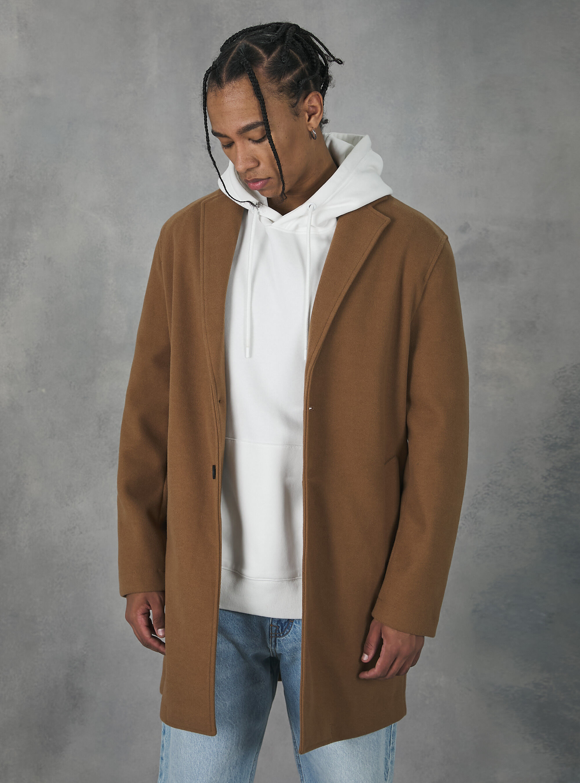 Cappotto in stoffa monopetto