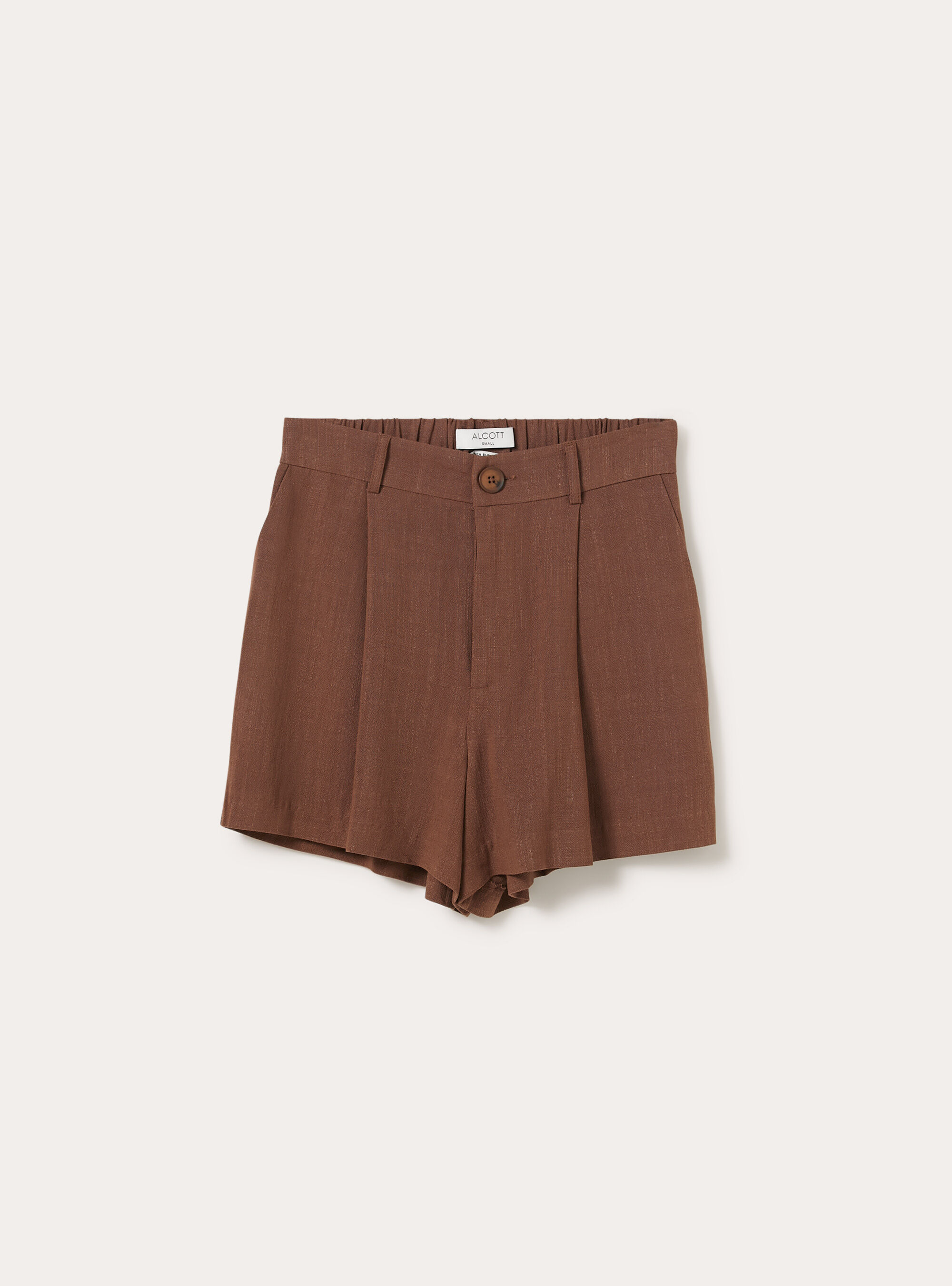Shorts morbidi in misto lino, BR2 BROWN MEDIUM