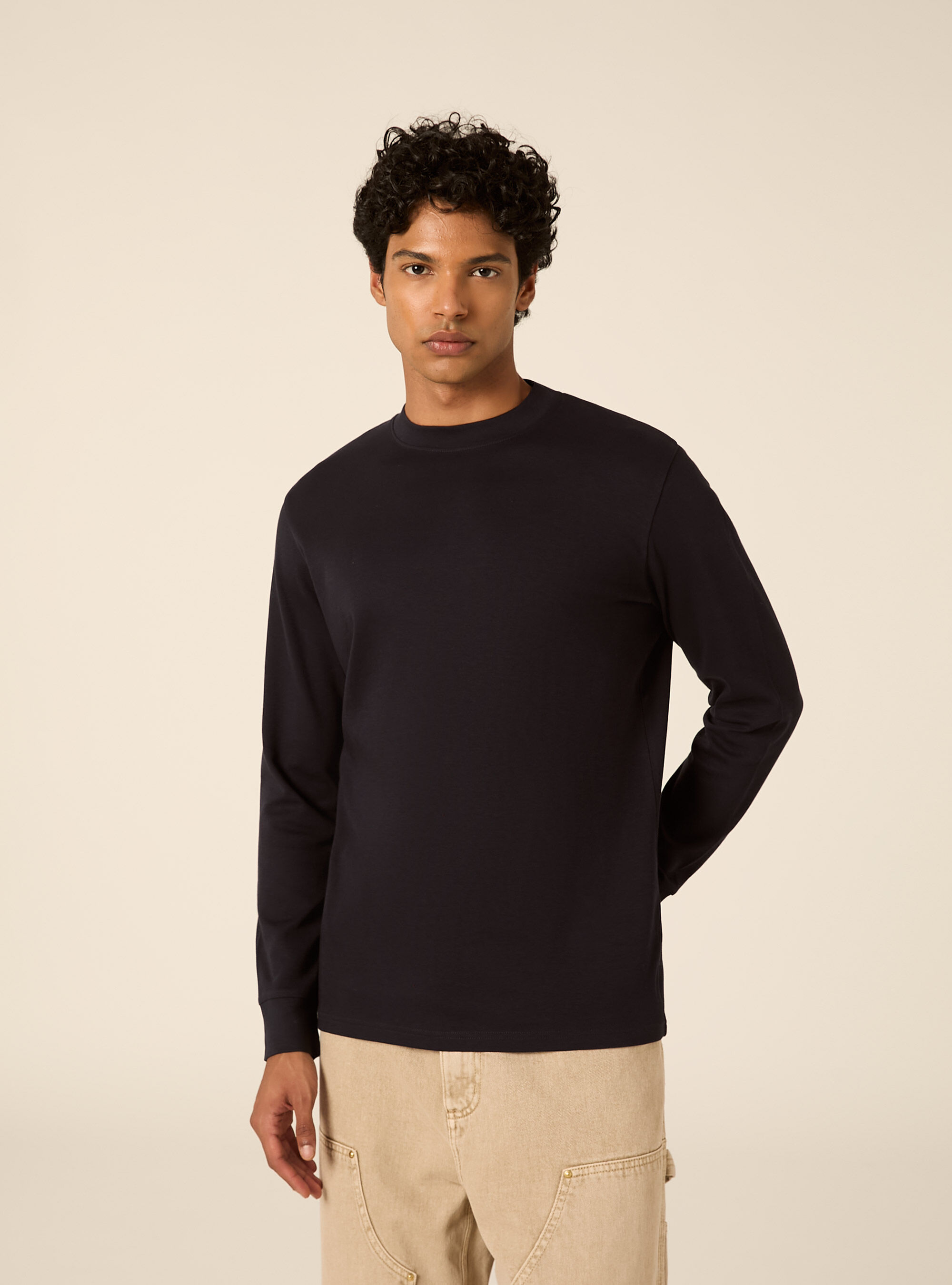 Maglia girocollo maniche lunghe interlock