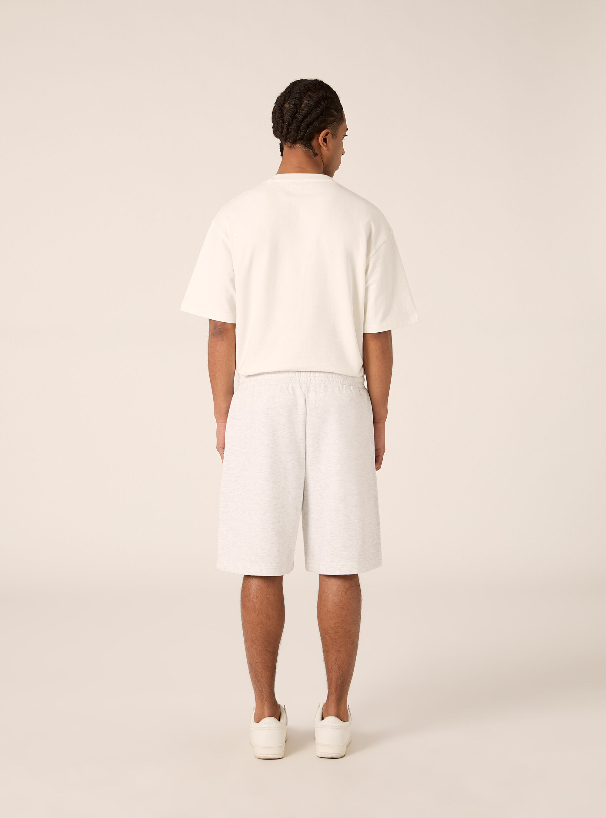 Bermuda  basico in felpa, MGY3 GREY MEL LIGHT