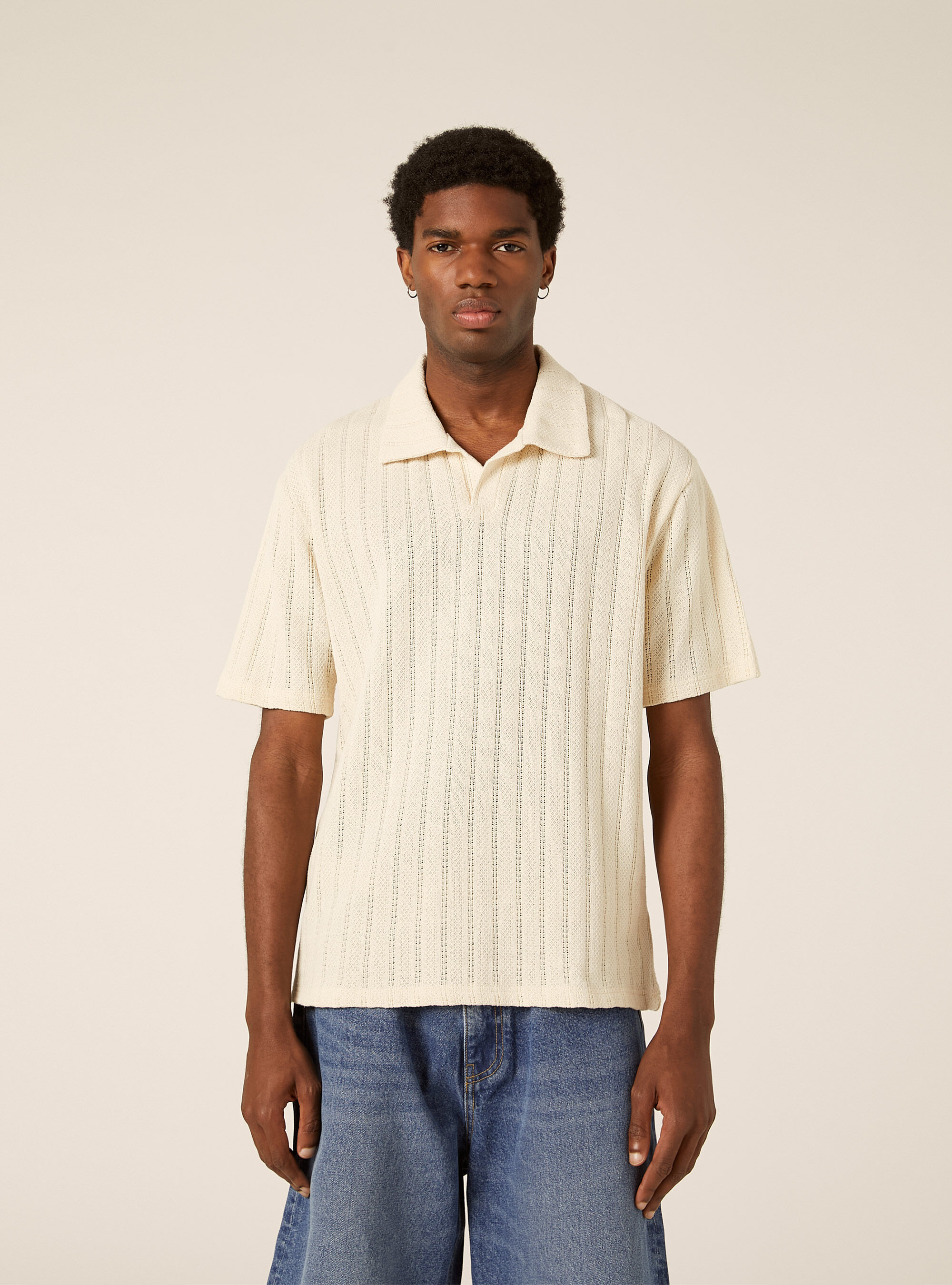Polo maglia maniche corte traforata