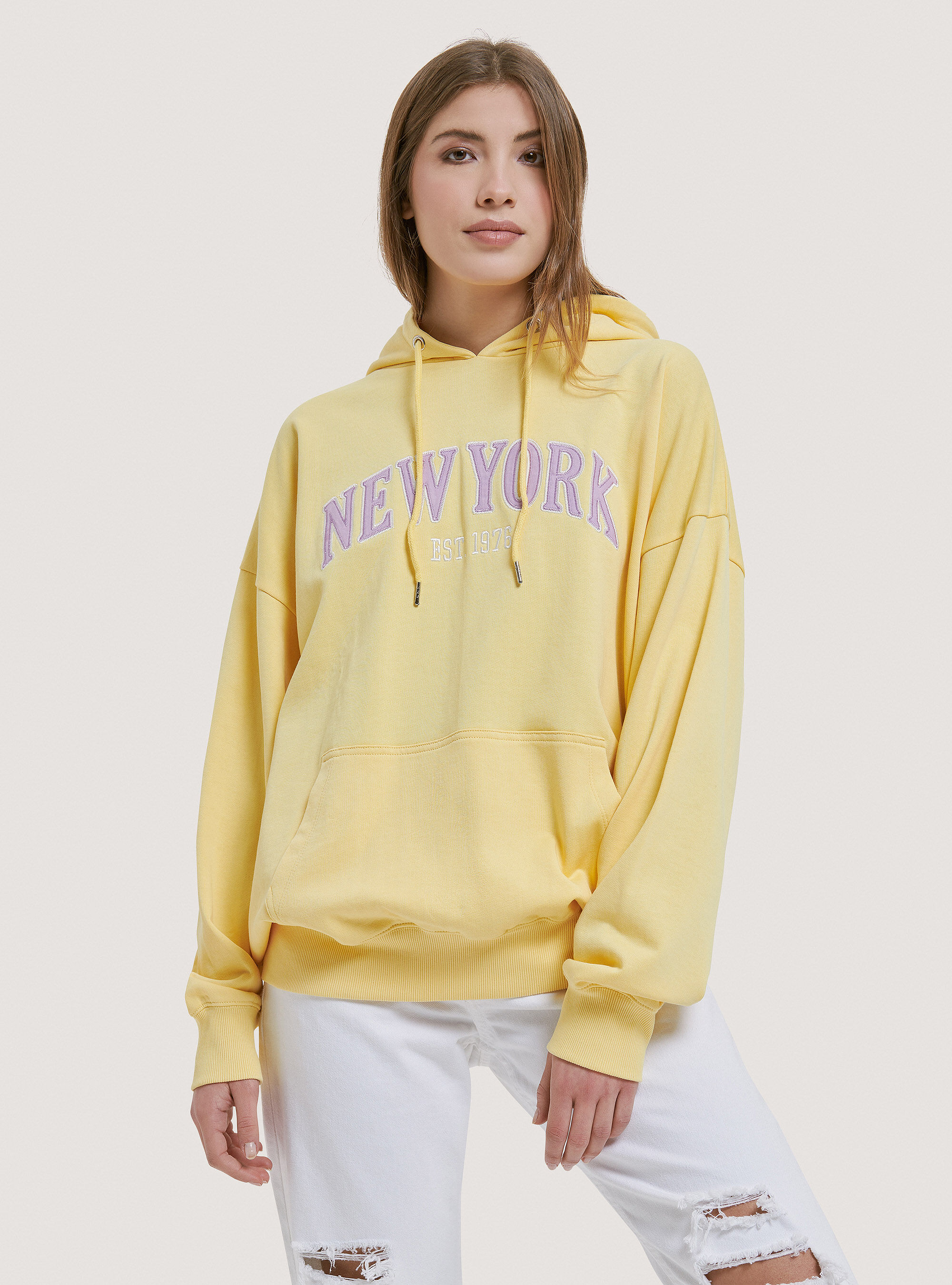Yellow outlet college sweatshirt