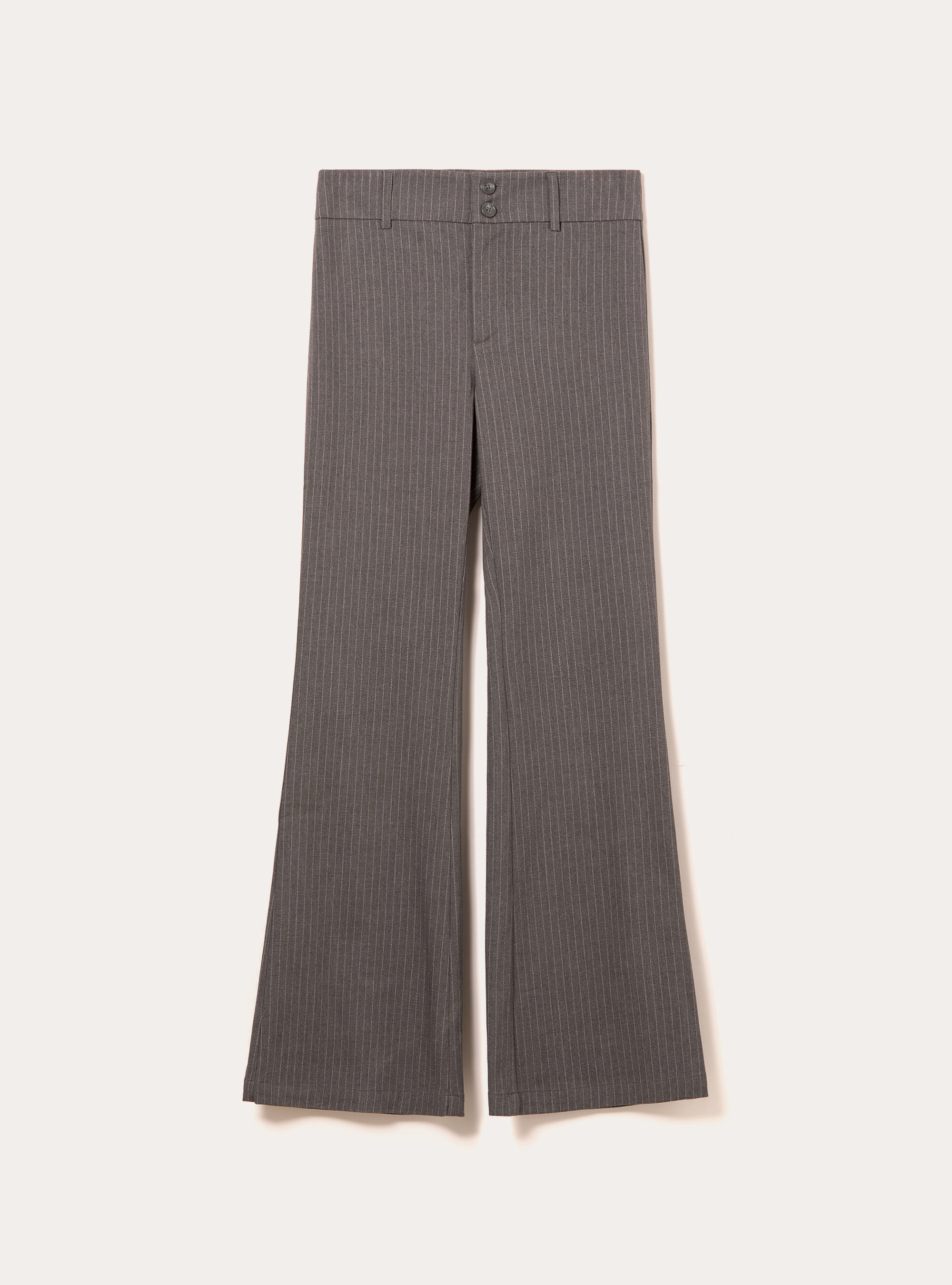 Patterned flare fit pants, MGY1 GREY MEL DARK
