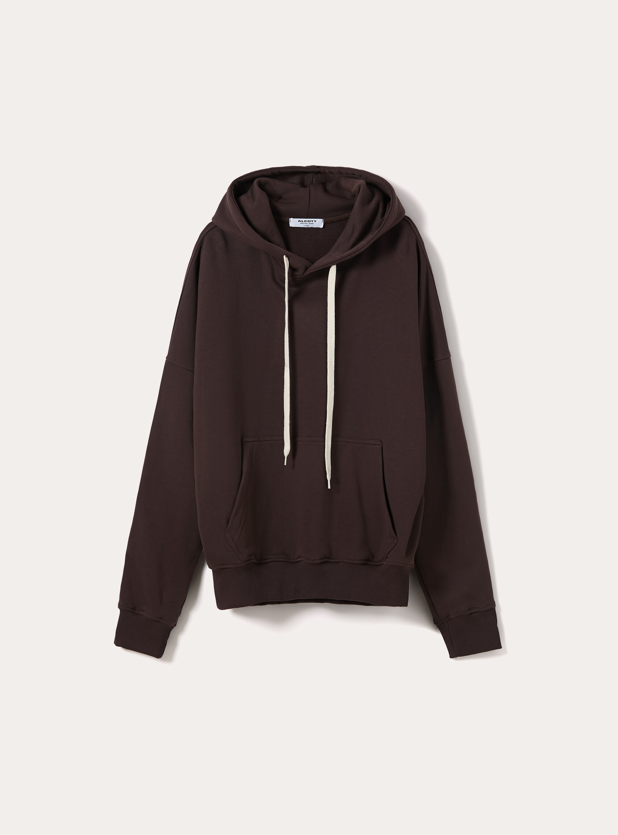 Felpa boxy con stampa puff, BR1 BROWN DARK