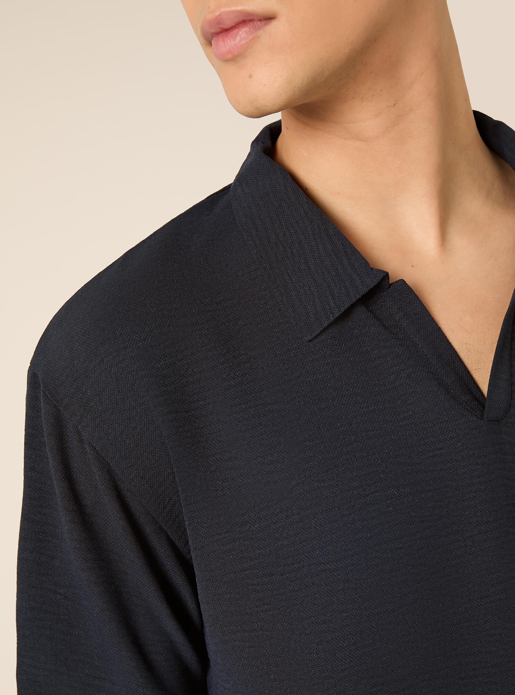Polo basica in crepe, NA2 NAVY MEDIUM