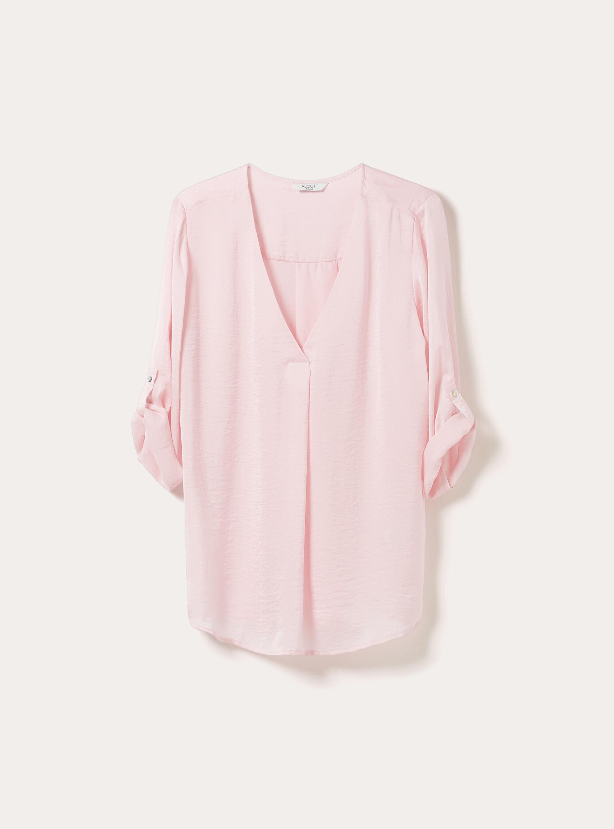 Plain neckline blouse, PK2 PINK MEDIUM