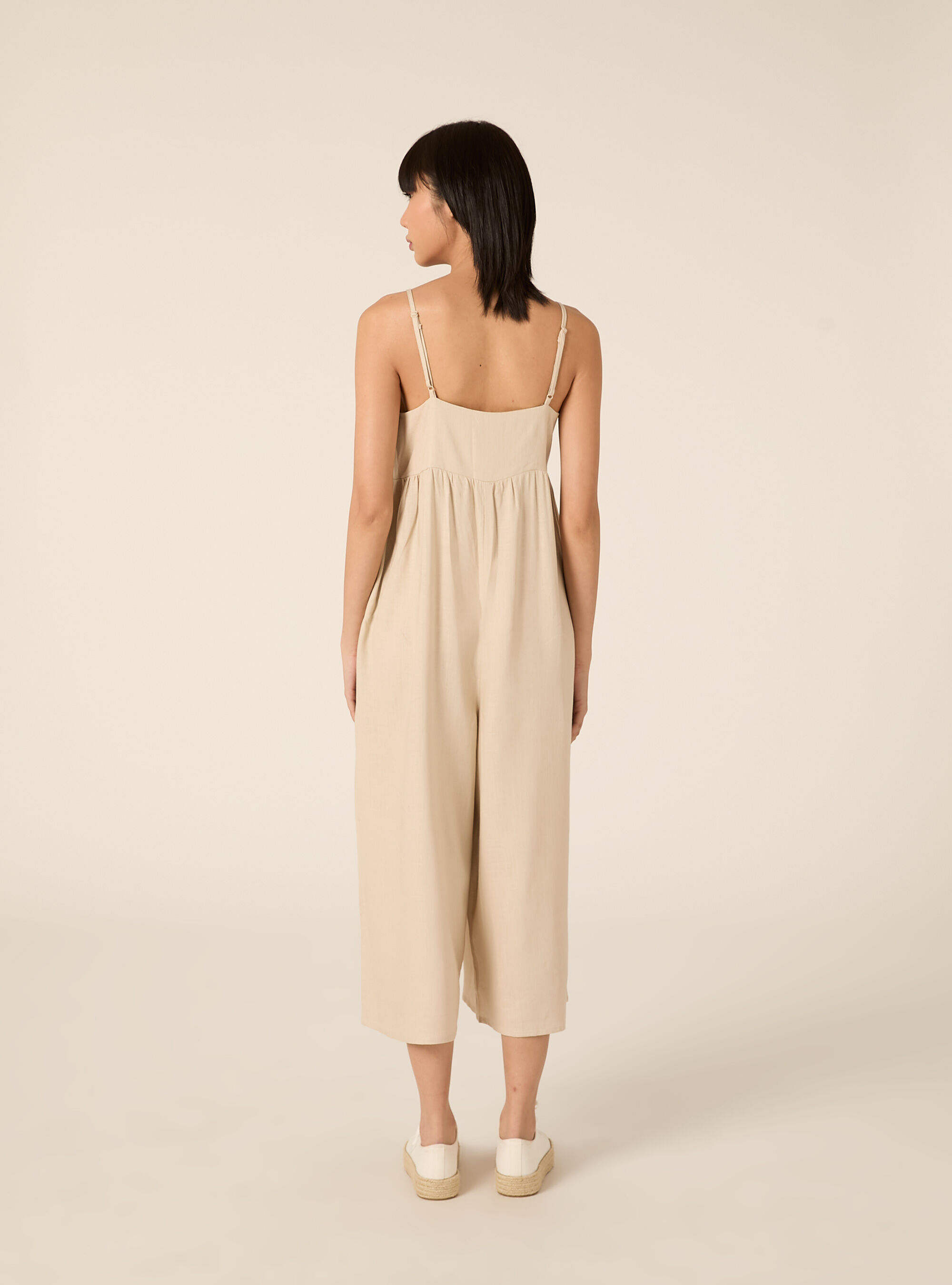 Tuta in misto lino, BG2 BEIGE MEDIUM