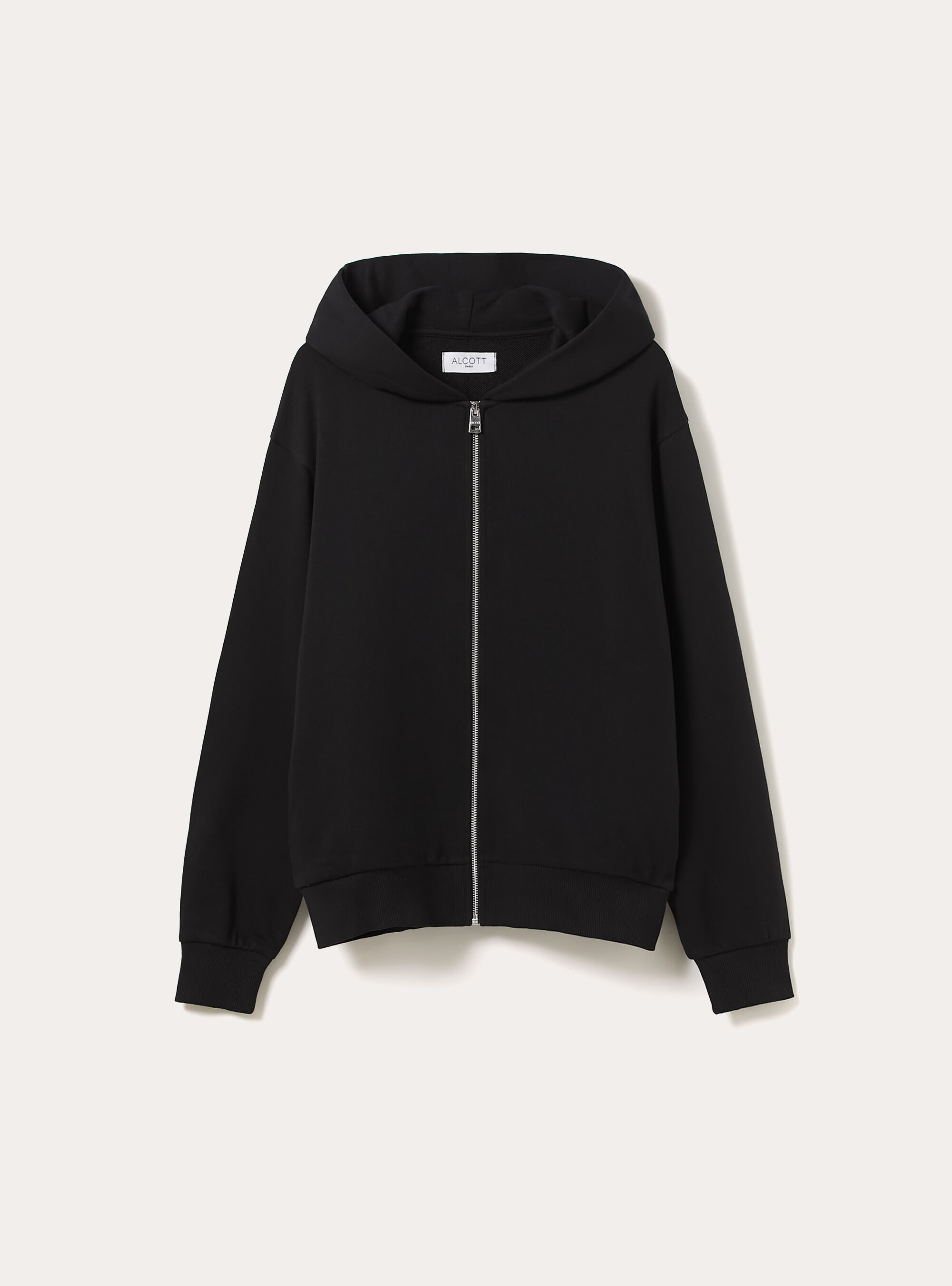 Boxy fit zip-up sweatshirt, BK1 BLACK