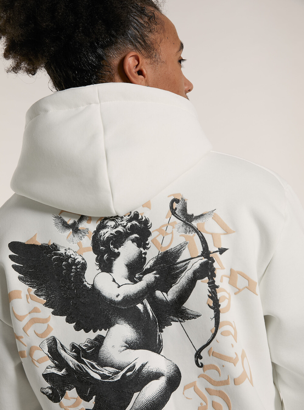 Felpa con cappuccio con stampa Angels