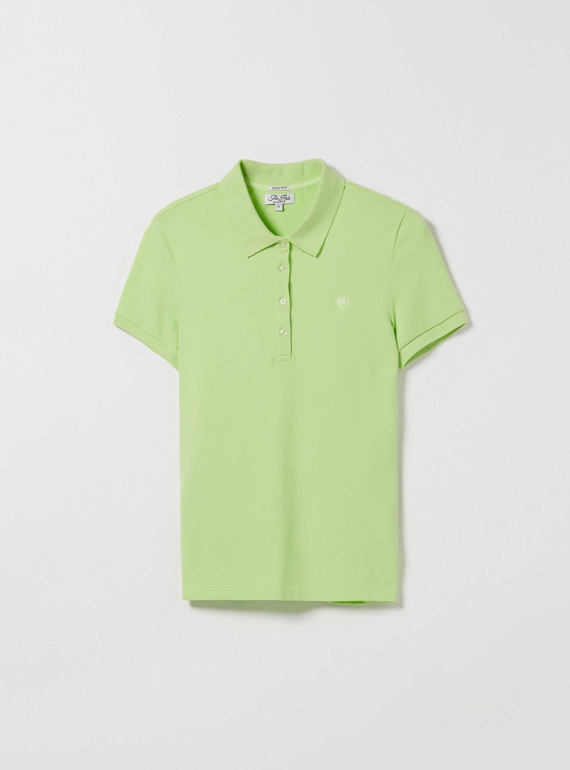 Cotton piqu&eacute; polo shirt with embroidery, LI3 LIME LIGHT