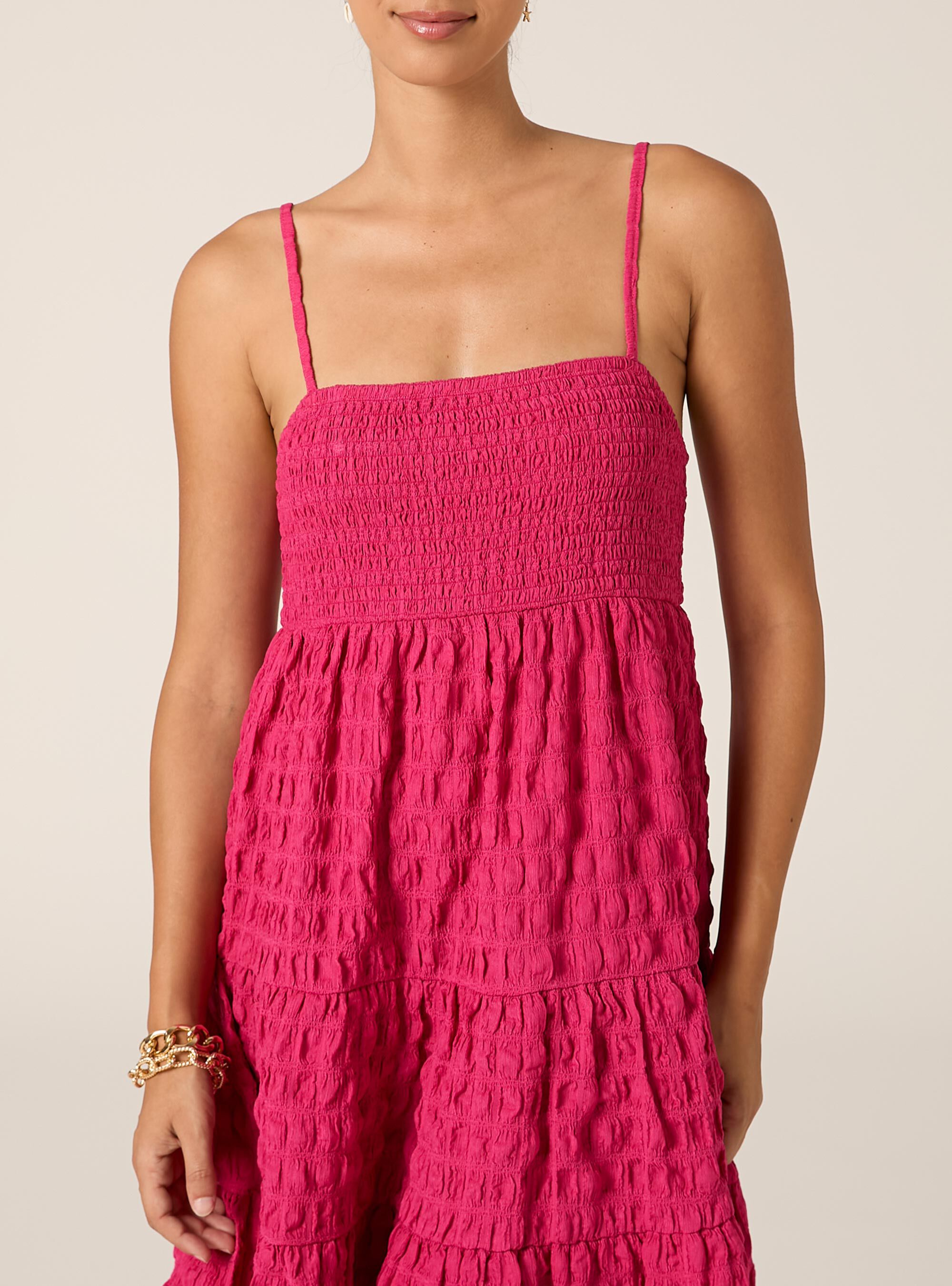 Robe en crepe avec bretelles r&eacute;glables, FX2 FUXIA MEDIUM