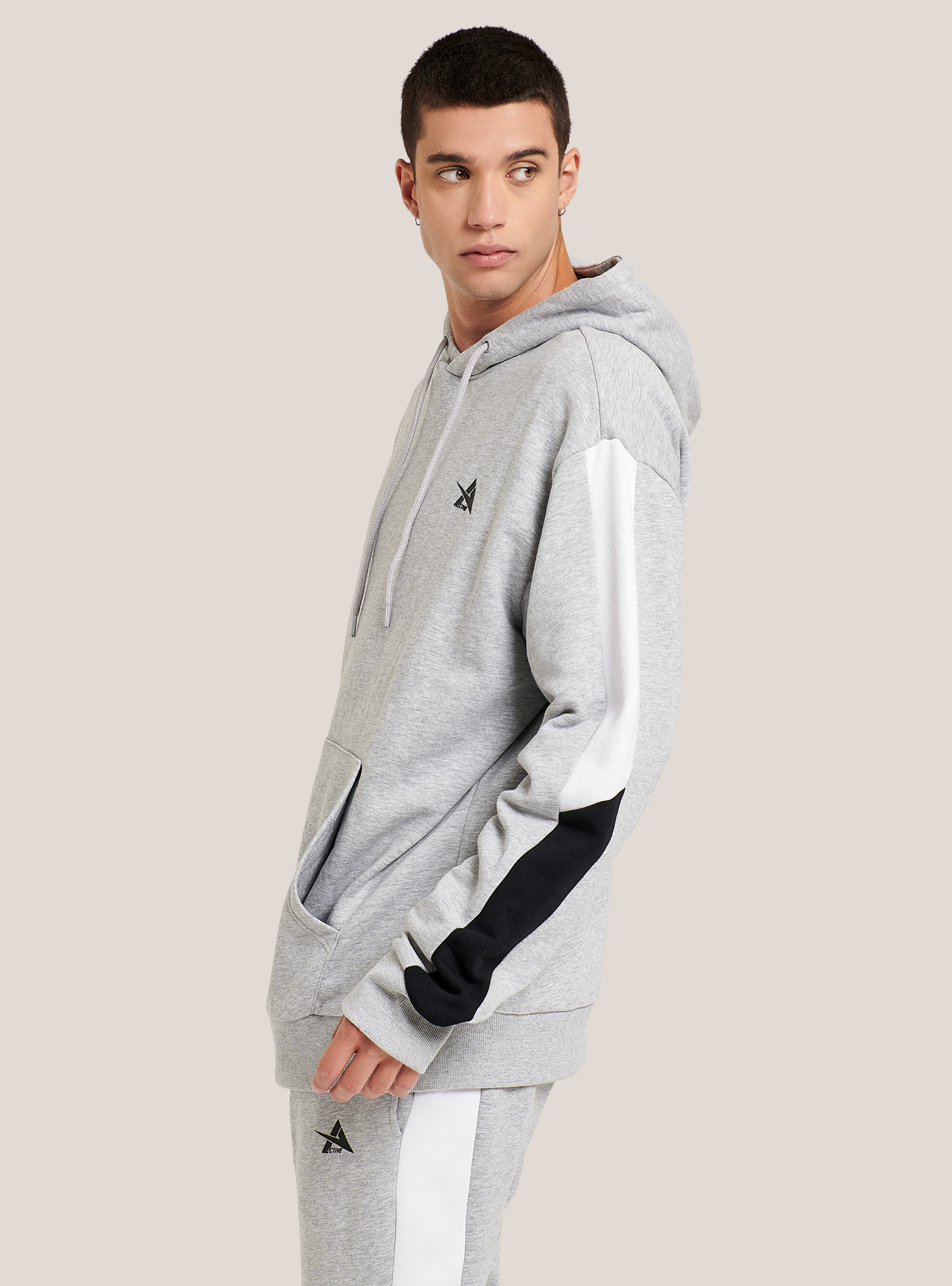 Sweat-shirt en coton surdimensionn&eacute;, C143 LIGHT GREY M