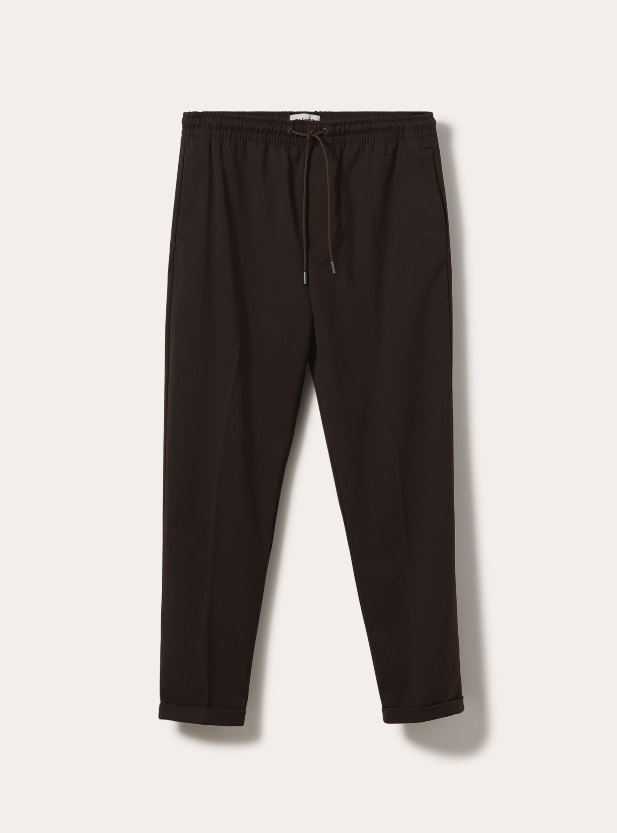 Tailored jogger trousers with elasticated drawstring waist, BR1 BROWN DARK