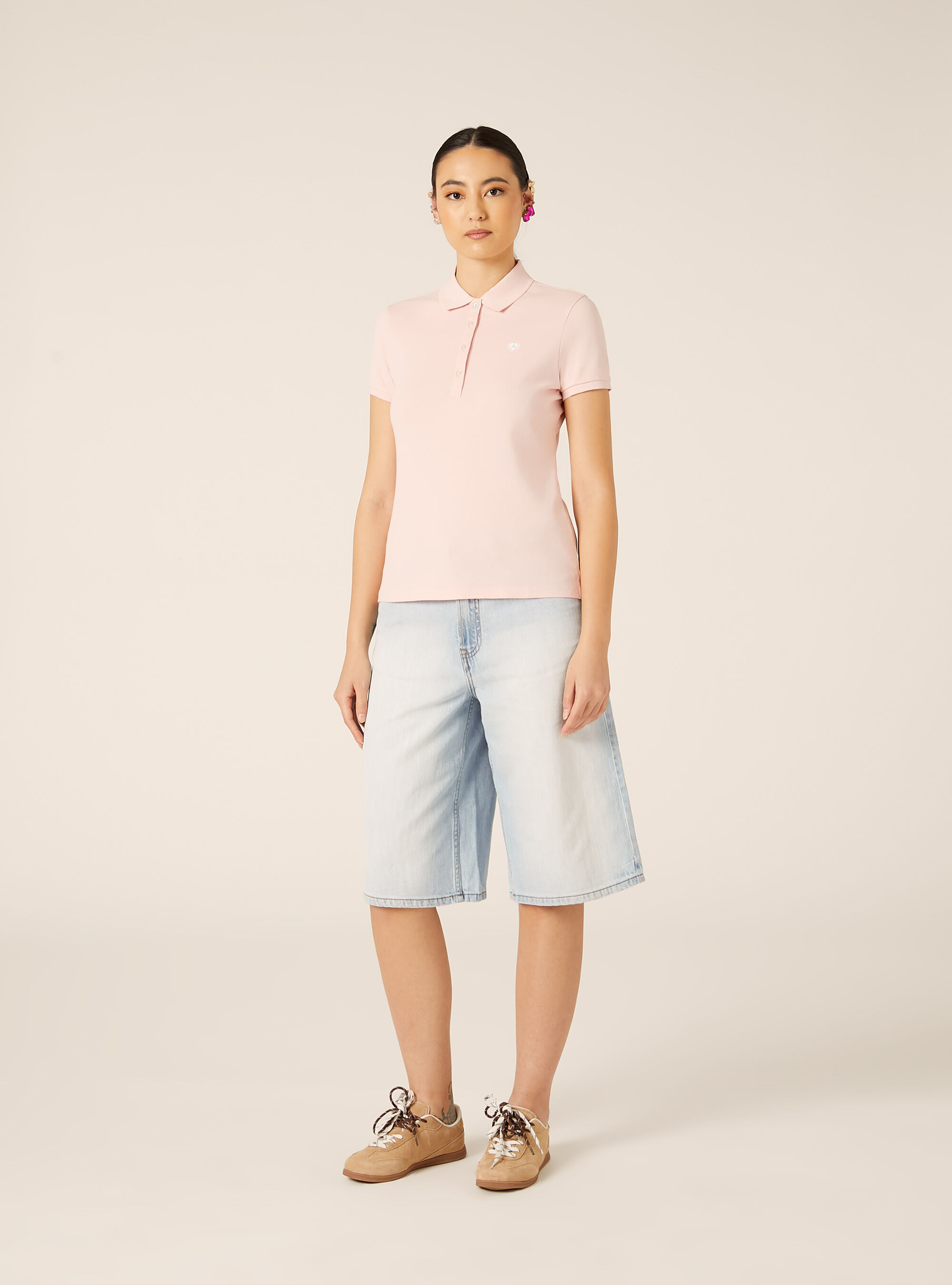 Polo Slim Fit avec Logo Brod&eacute;