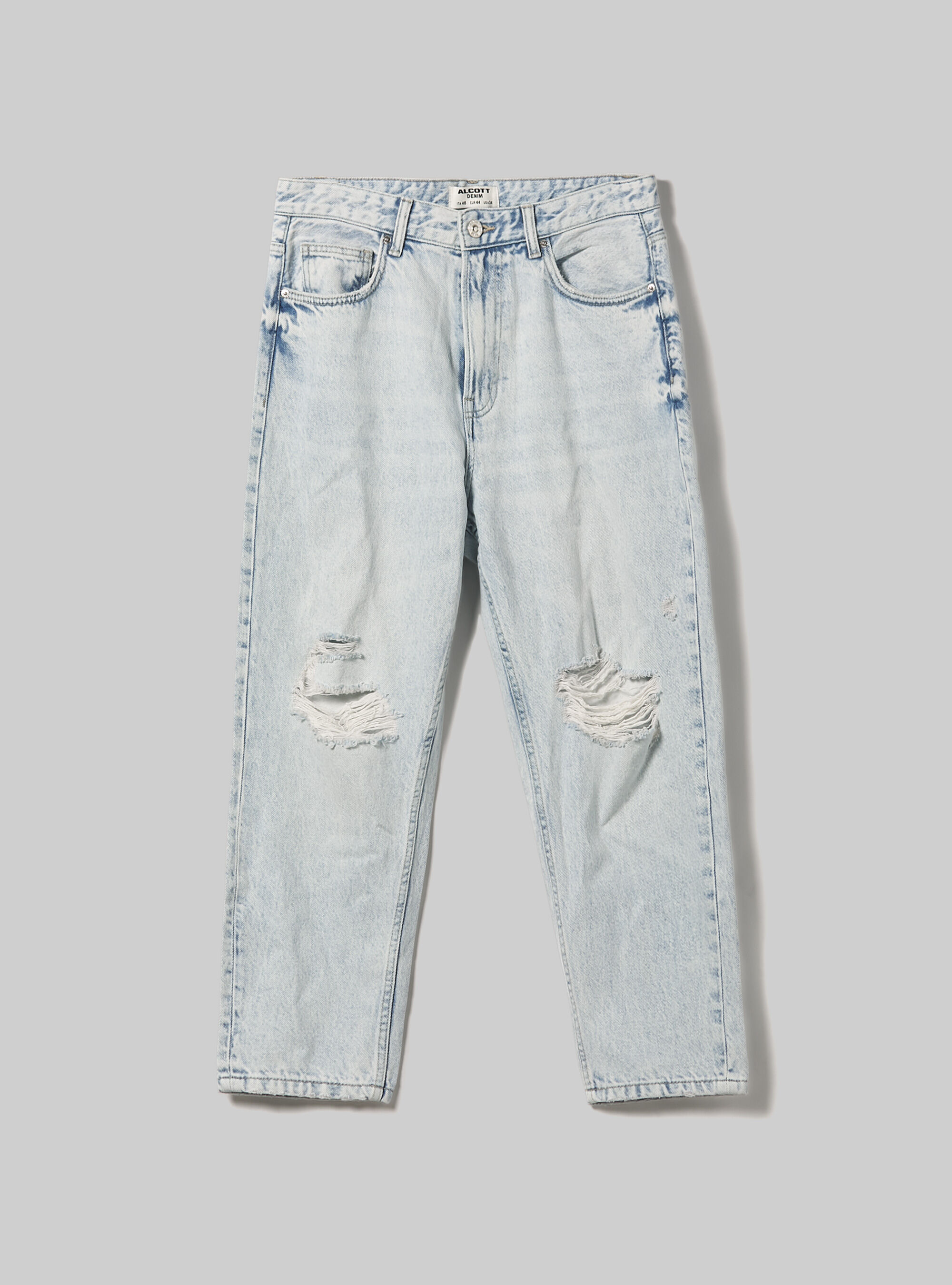 Jeans amples avec d&eacute;chirures, D007 LIGHT AZURE