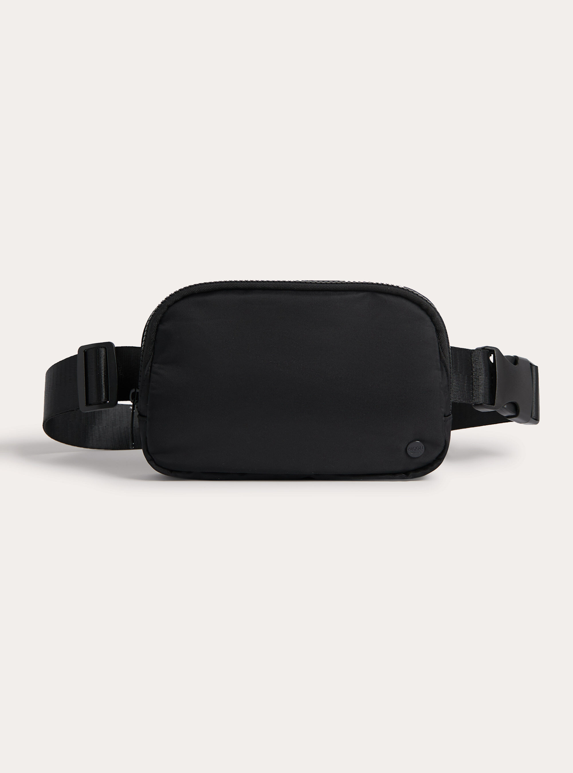Plain-coloured basic waist bag, BK1 BLACK
