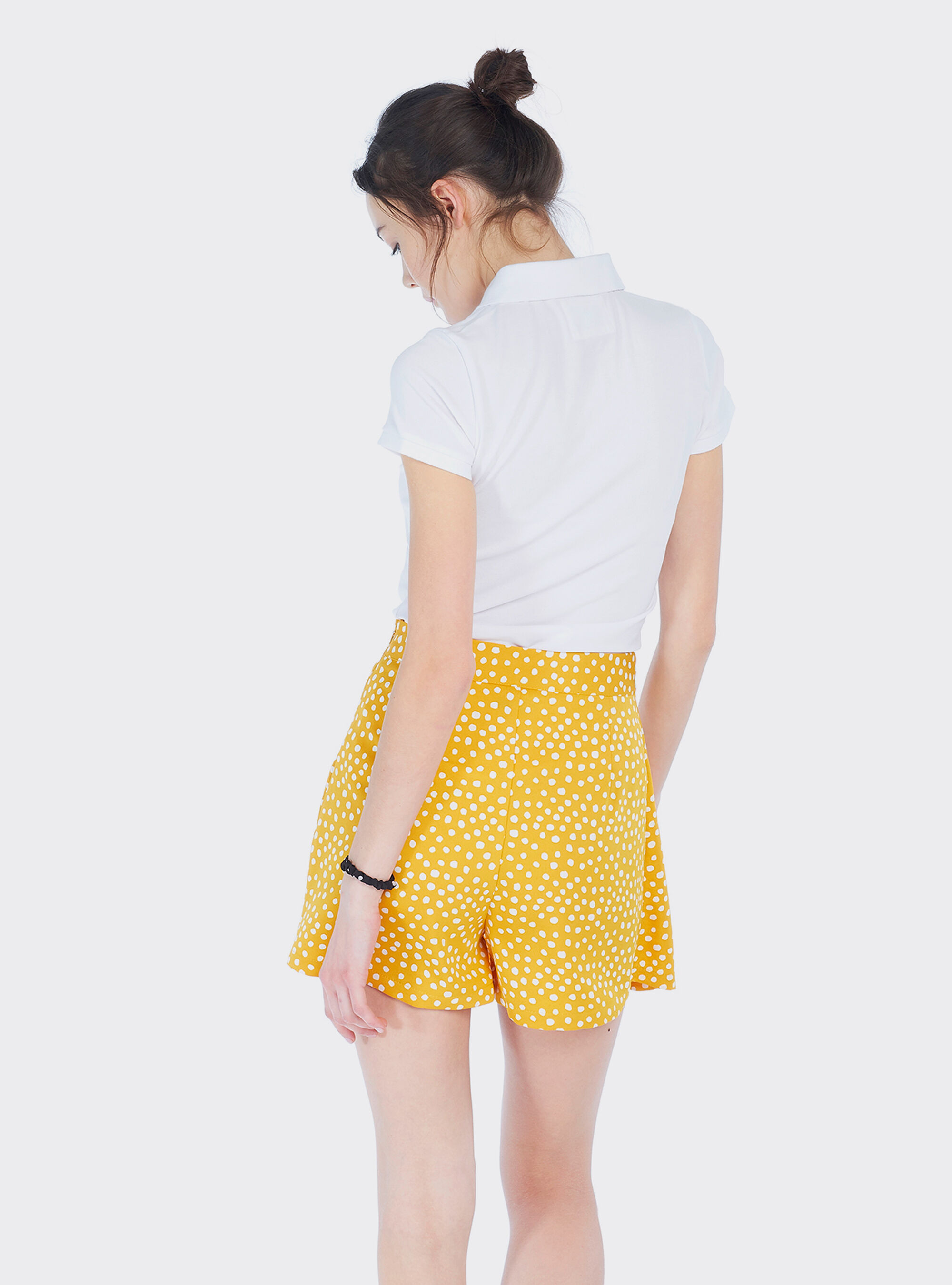 Polo in cotone piquet con ricamo, C099 WHITE