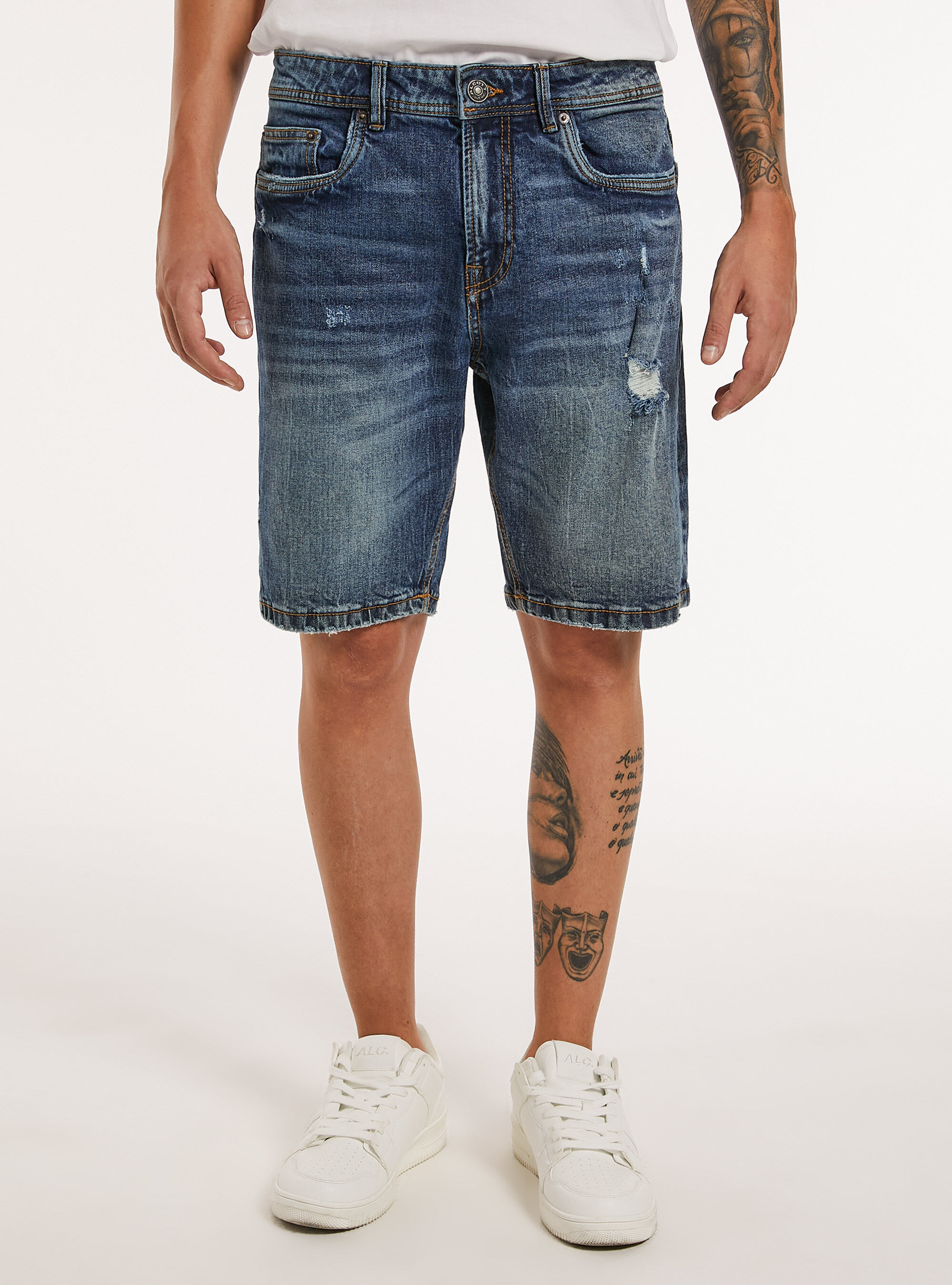 Stretch bermuda jean shorts cheap