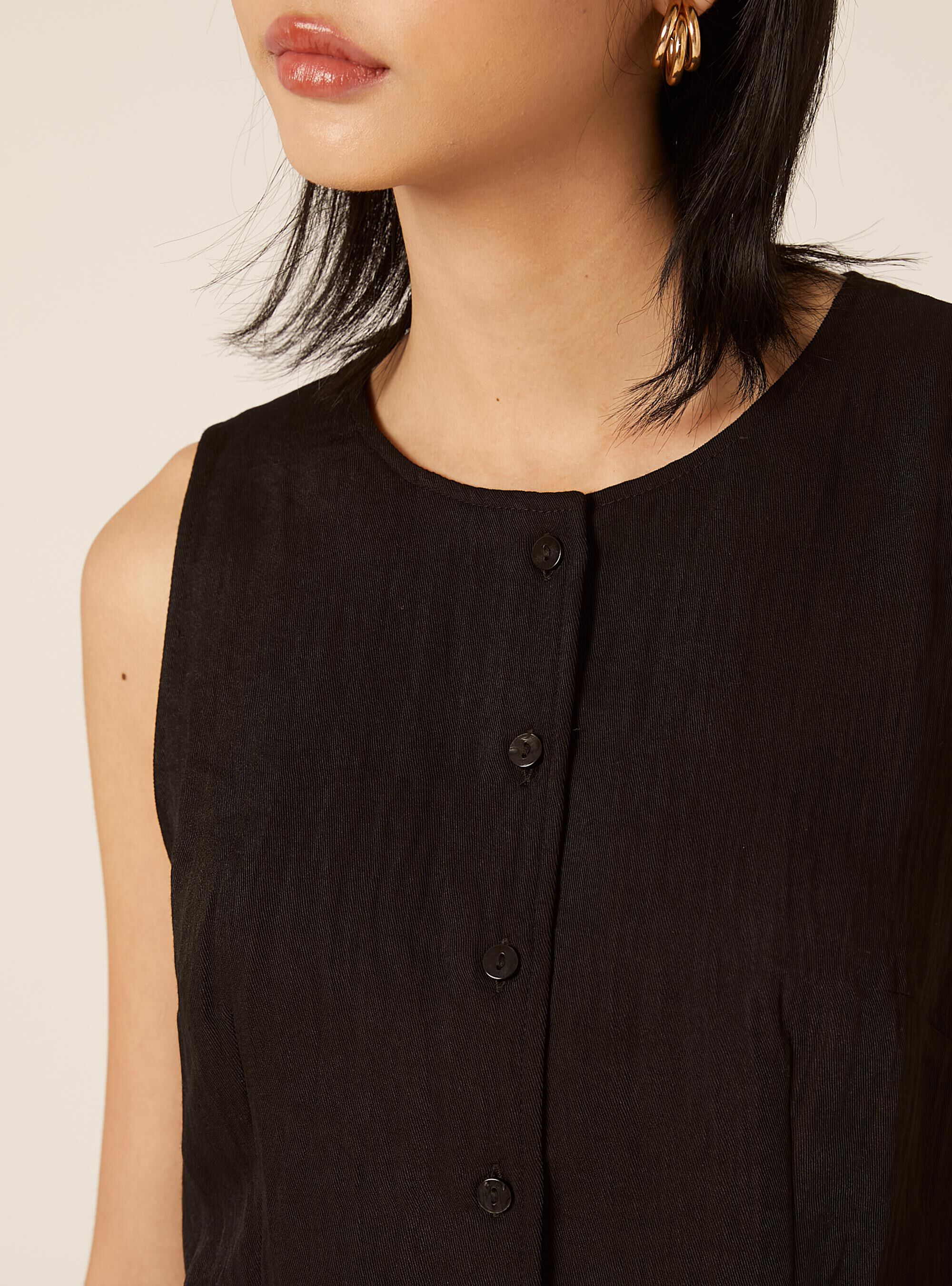 Chaleco de sastrer&iacute;a con textura, BK1 BLACK