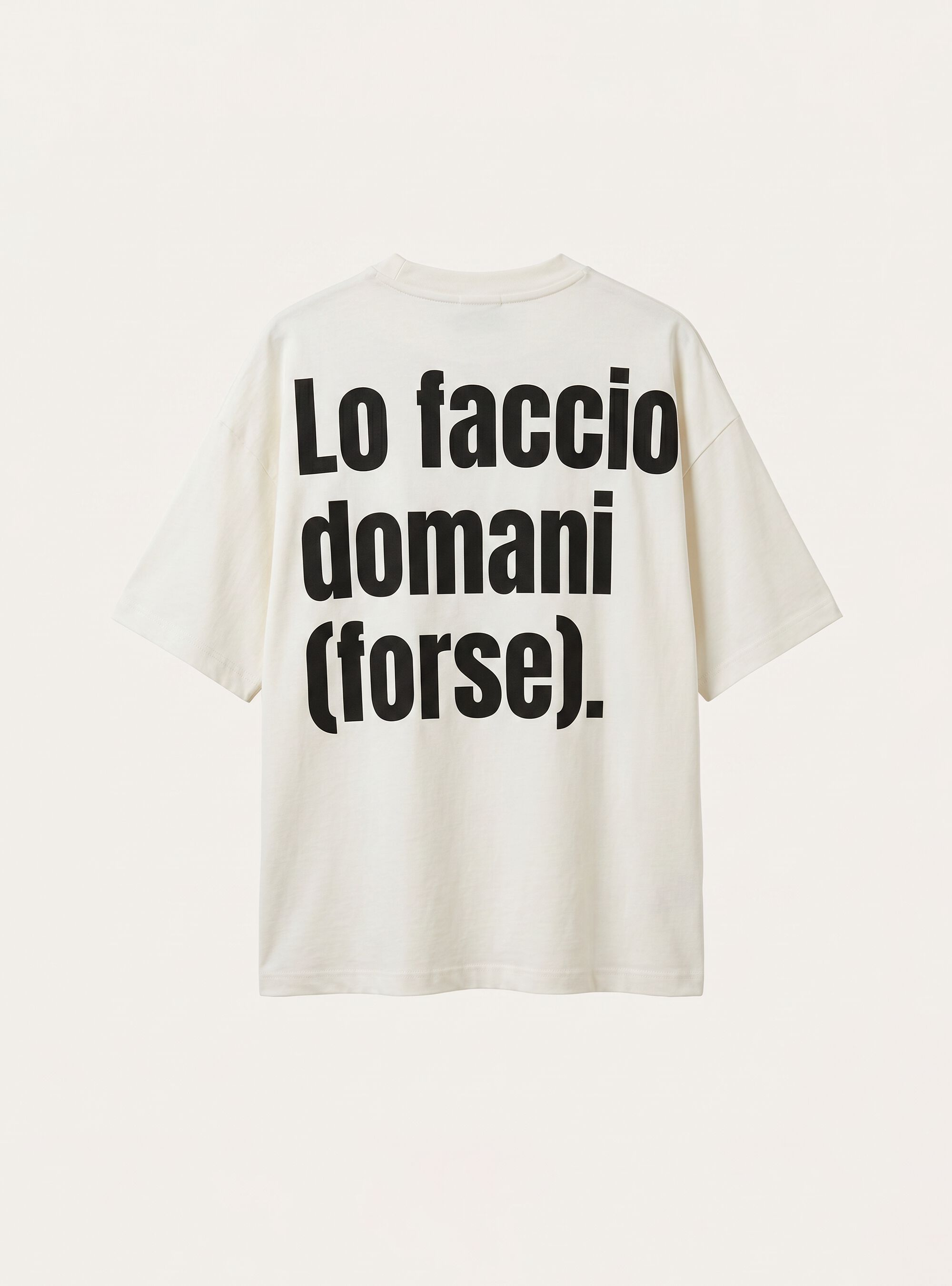 T- shirt base boxy con stampa lo faccio domani, WH1 OFF WHITE