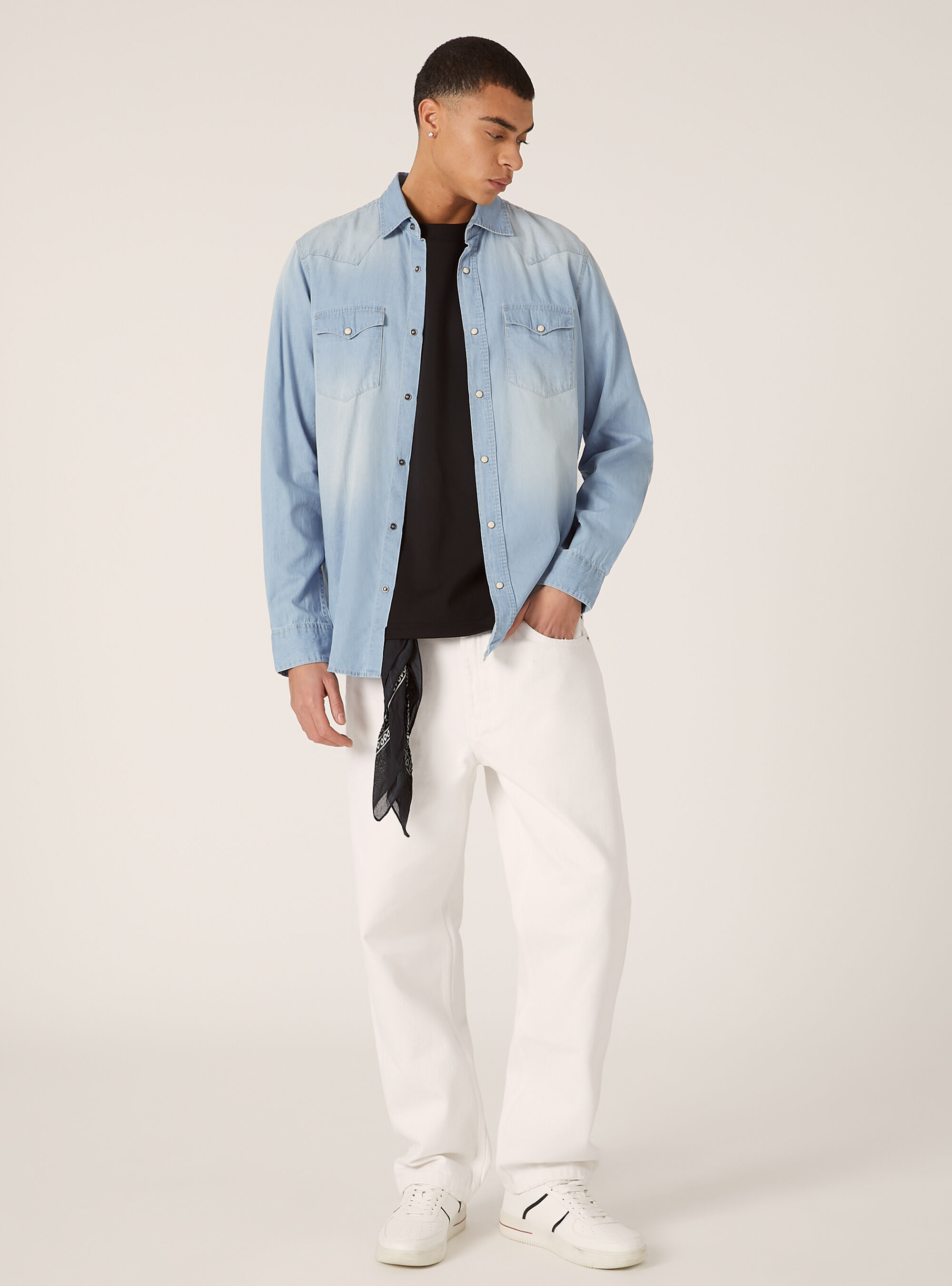 Chemise en jean, D007 LIGHT AZURE