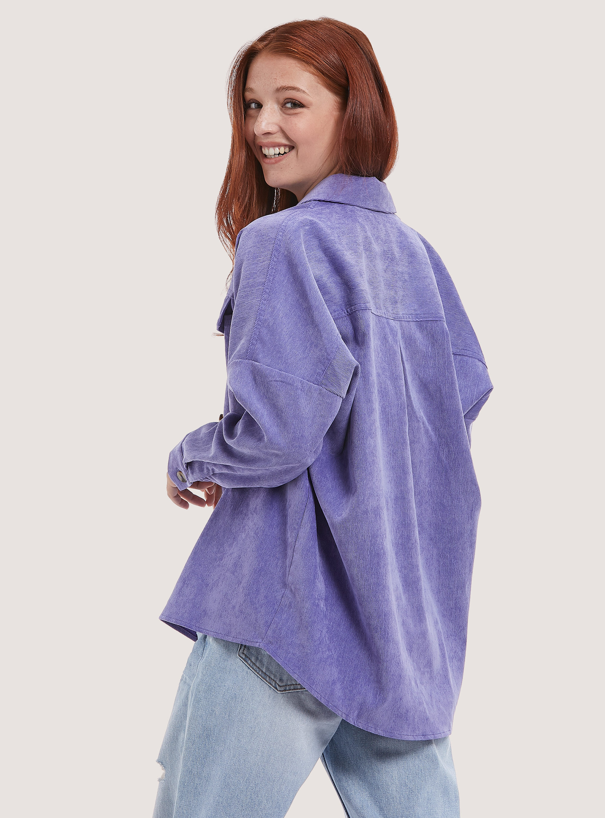 Corduroy shirt jacket