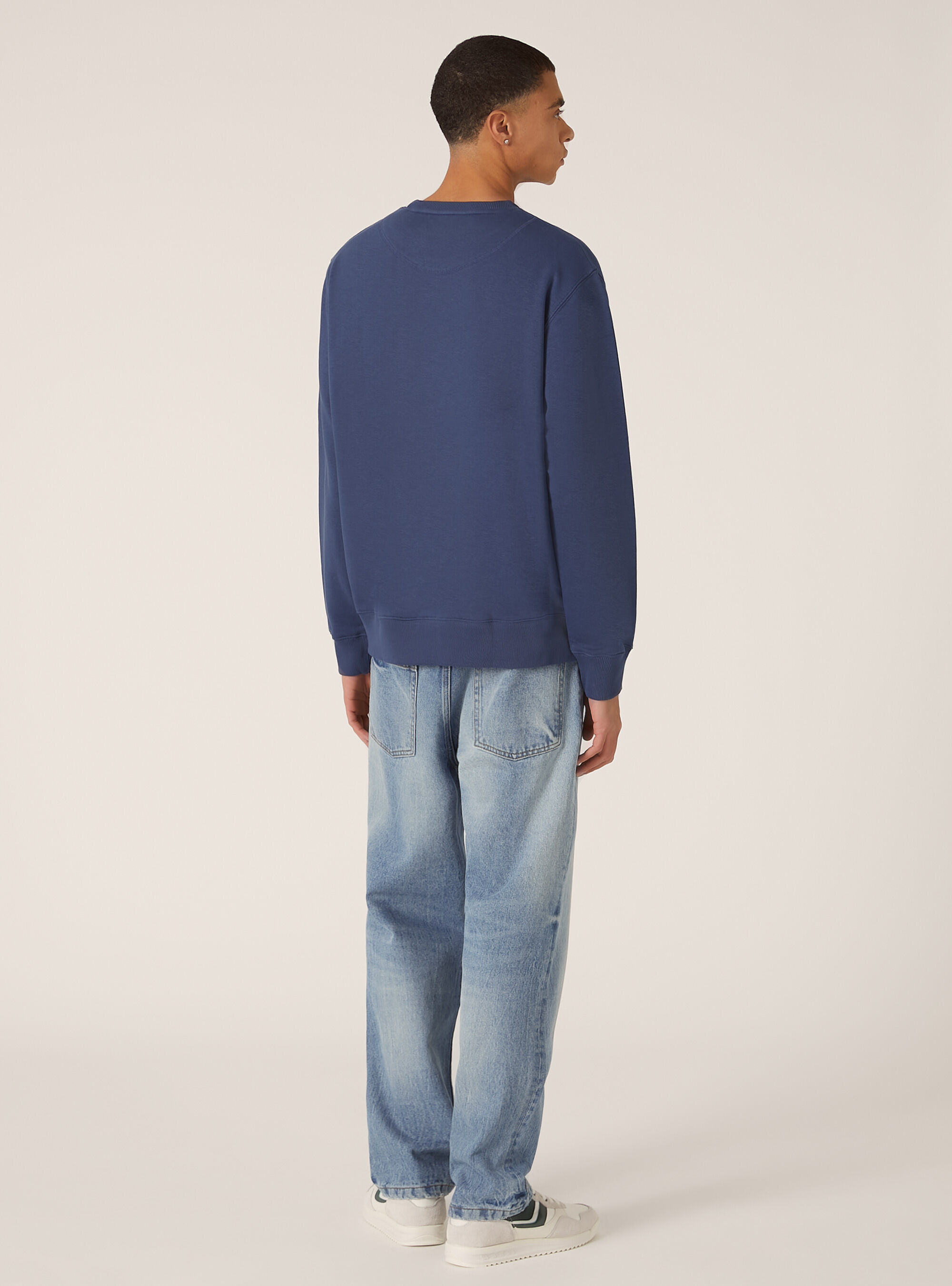 Plain-coloured crew-neck sweatshirt, BL3 BLUE LIGHT