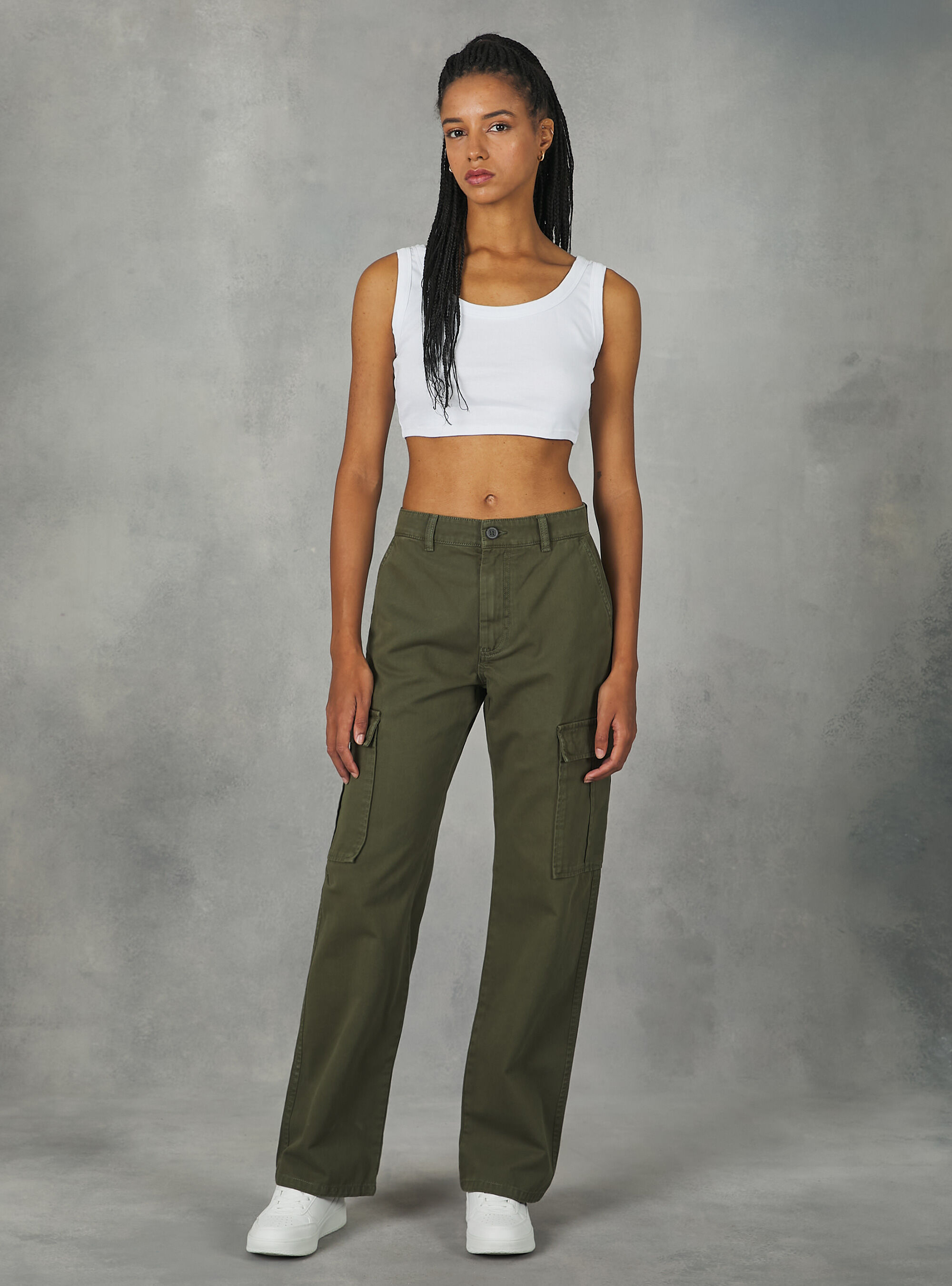 Twill cargo trousers