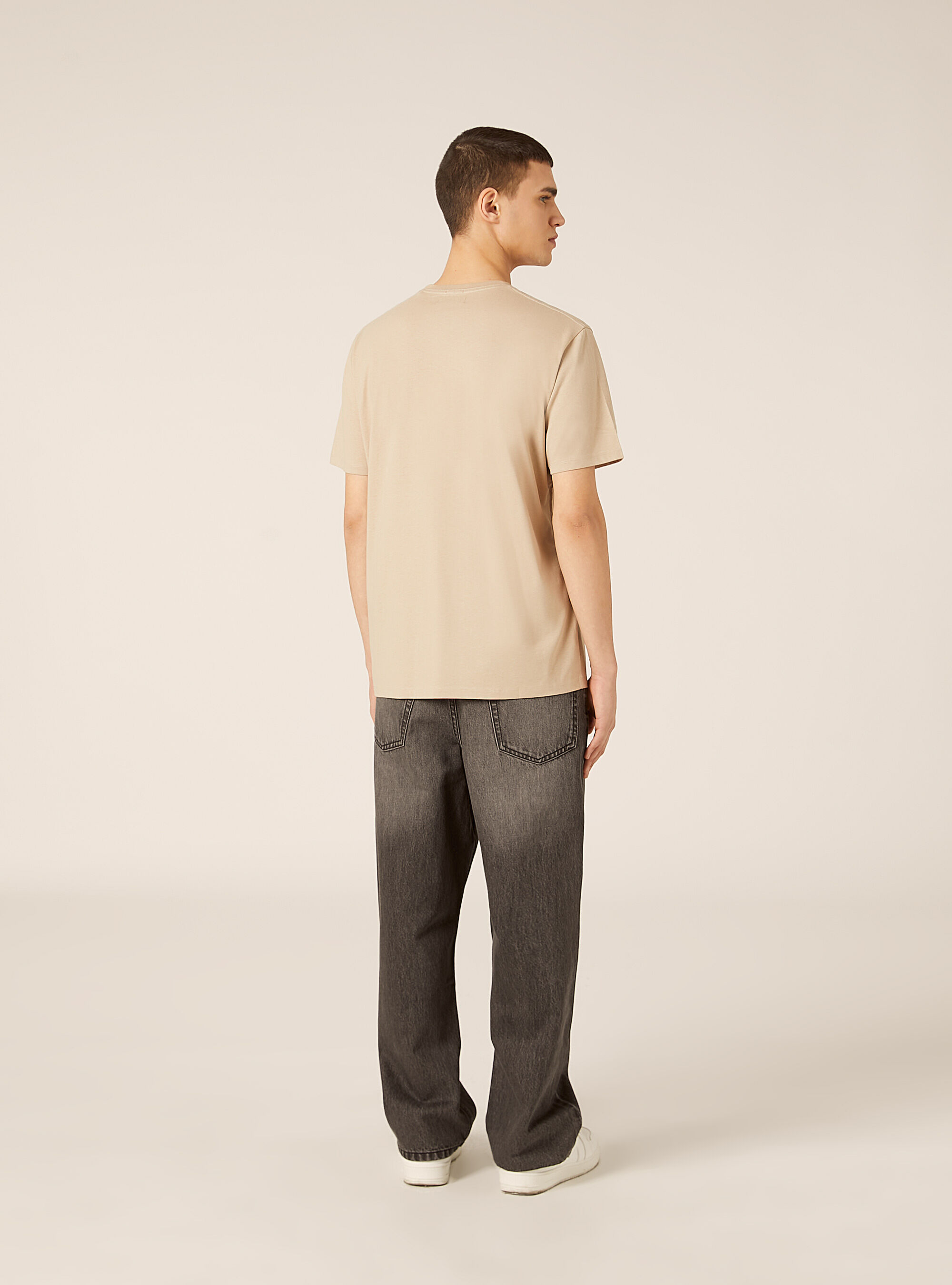 Maglietta girocollo basica, BG2 BEIGE MEDIUM